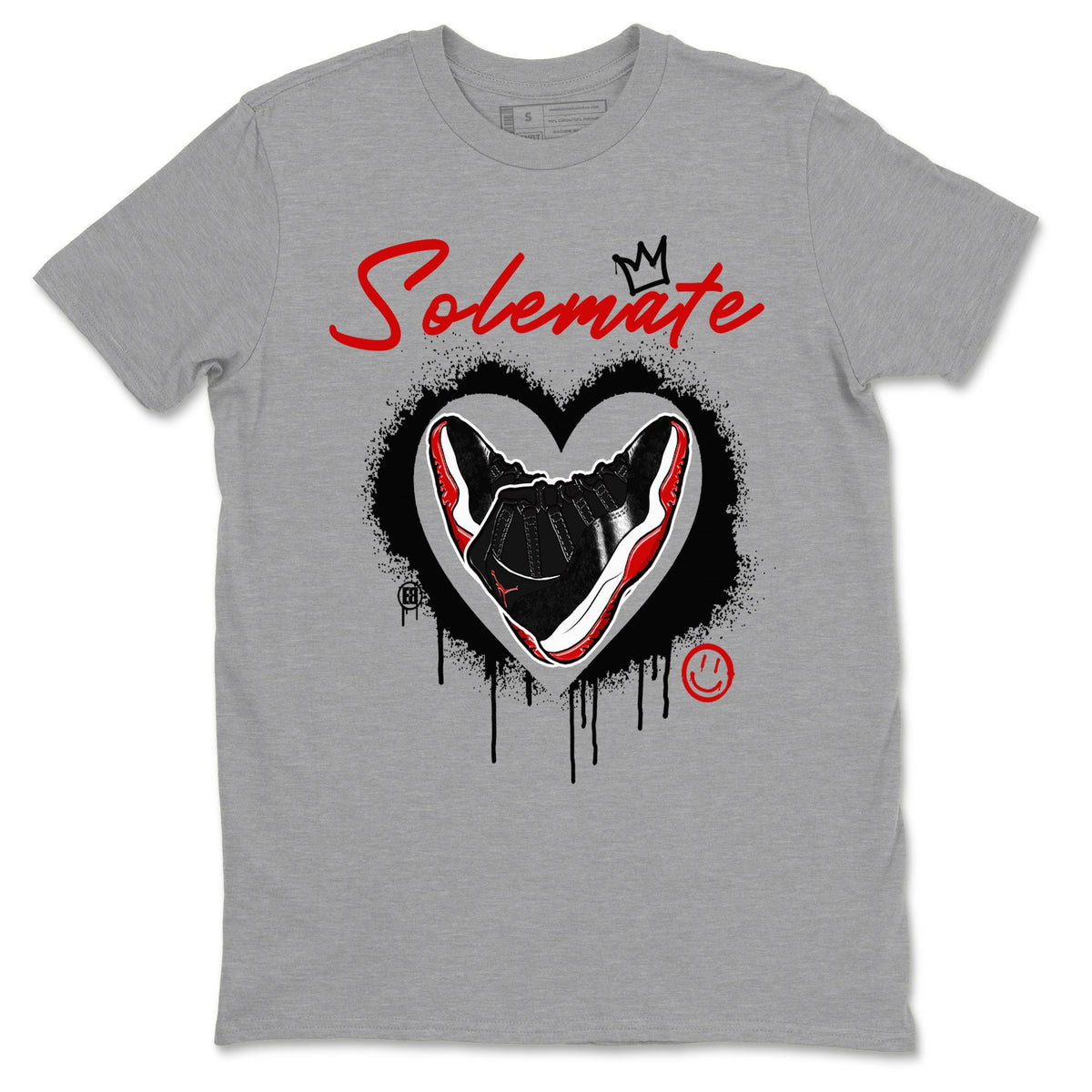 11s Bred Velvet shirts to match jordans Solemate sneaker match tees Air Jordan 11 Bred Velvet match shoes to clothes Drip Gear Zone unisex cotton Heather Grey 2 shirts