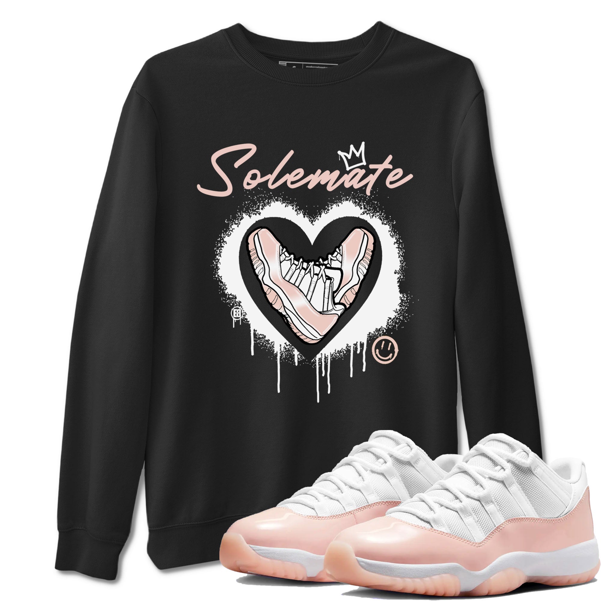 11s Legend Pink shirt to match jordans Solemate sneaker tees Air Jordan 11 Legend Pink Drip Gear Zone unisex cotton Black 1 crew neck shirt