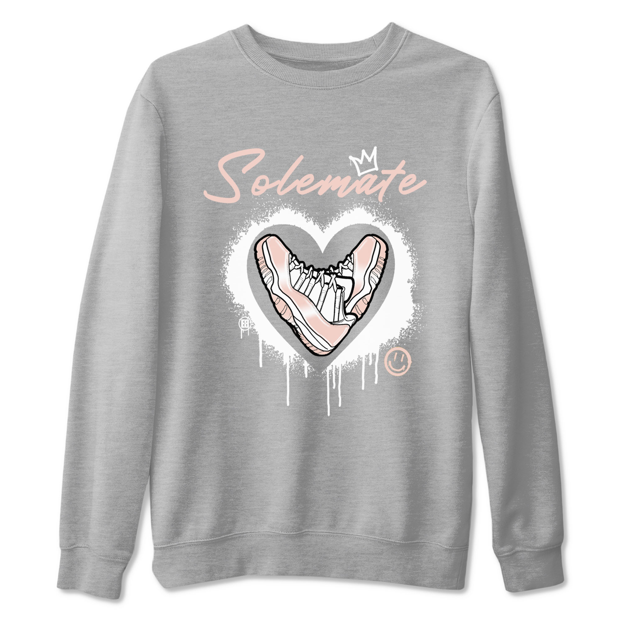 11s Legend Pink shirt to match jordans Solemate sneaker tees Air Jordan 11 Legend Pink Drip Gear Zone unisex cotton Heather Grey 2 crew neck shirt