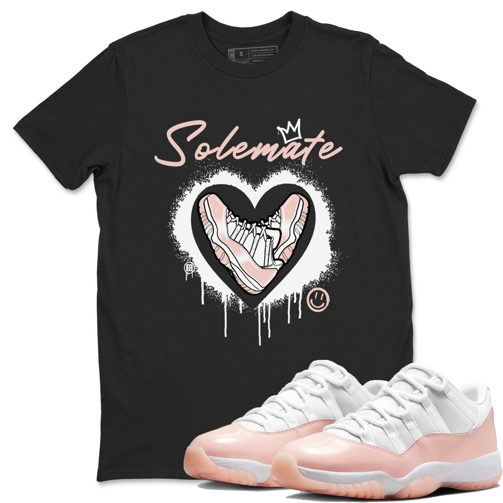 11s Legend Pink shirt to match jordans Solemate sneaker tees Air Jordan 11 Legend Pink Drip Gear Zone unisex cotton Black 1 crew neck shirt