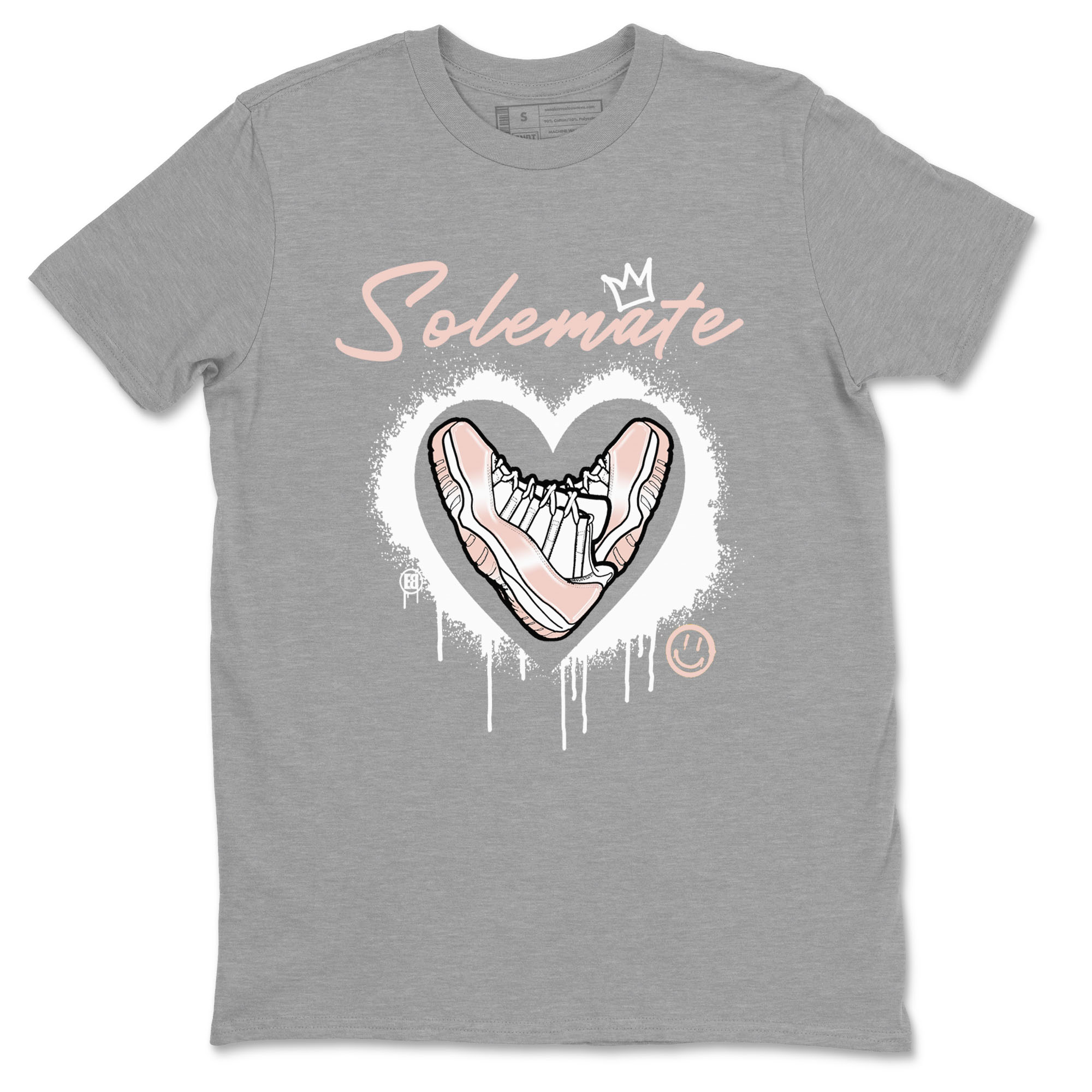 11s Legend Pink shirt to match jordans Solemate sneaker tees Air Jordan 11 Legend Pink Drip Gear Zone unisex cotton Heather Grey 2 crew neck shirt