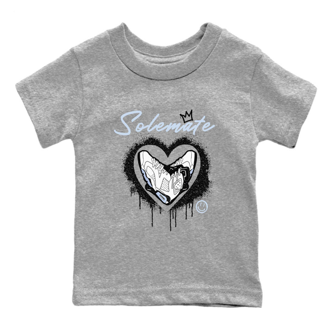 AJ6 White Black shirts to match jordans Solemate sneaker match tees Air Jordan 6 White Black Drip Gear Zone streetwear brand Baby and Youth Heather Grey 2 cotton tee