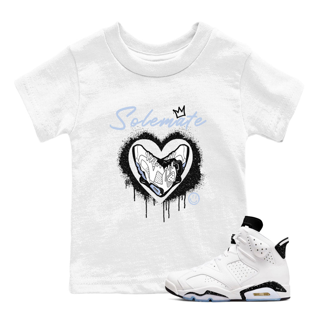 AJ6 White Black shirts to match jordans Solemate sneaker match tees Air Jordan 6 White Black Drip Gear Zone streetwear brand Baby and Youth White 1 cotton tee