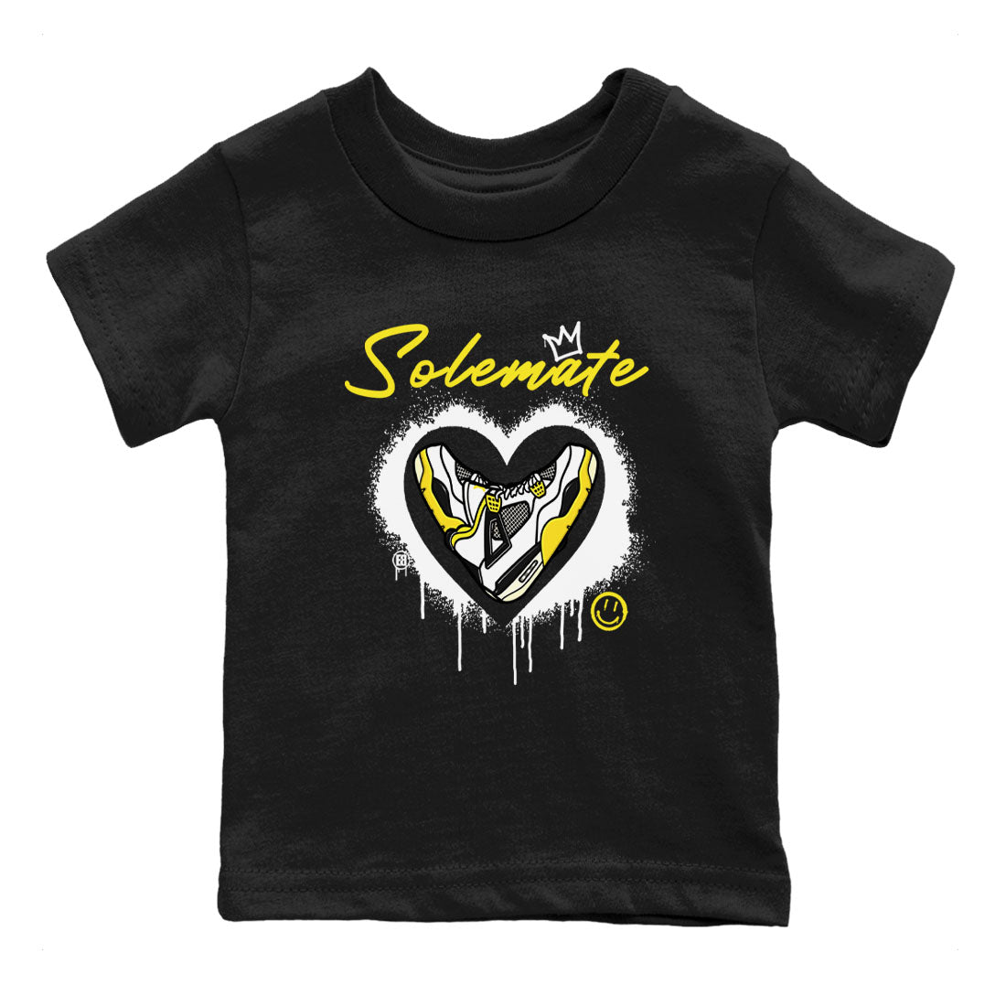Air Jordan 4 Retro Vivid Sulfur shirt to match jordans Soulmate sneaker tees 4s Vivid Sulfur Drip Gear Zone baby toddler Black 2 cotton Shirt