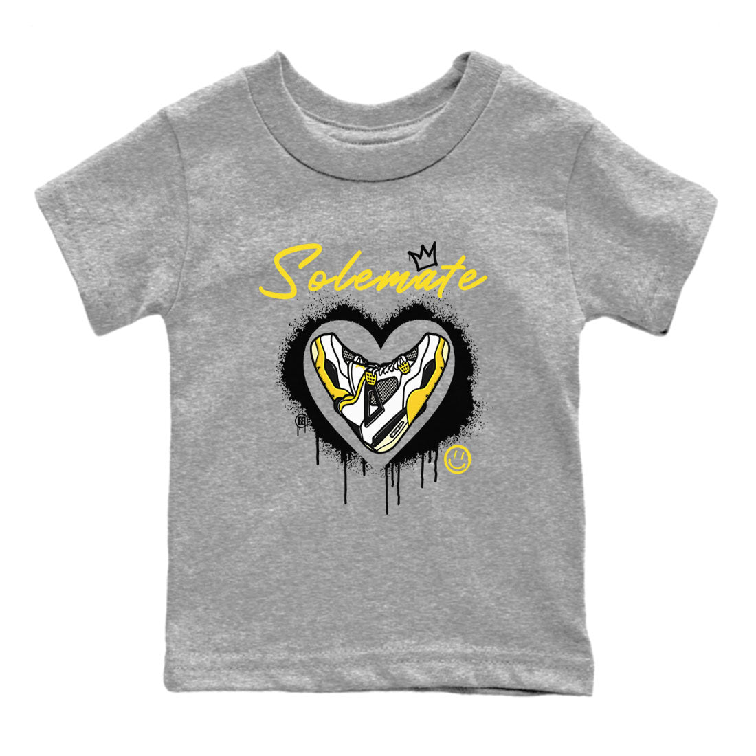 Air Jordan 4 Retro Vivid Sulfur shirt to match jordans Soulmate sneaker tees 4s Vivid Sulfur Drip Gear Zone baby toddler Heather Grey 2 cotton Shirt