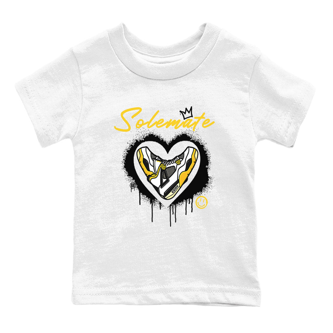 Air Jordan 4 Retro Vivid Sulfur shirt to match jordans Soulmate sneaker tees 4s Vivid Sulfur Drip Gear Zone baby toddler White 2 cotton Shirt