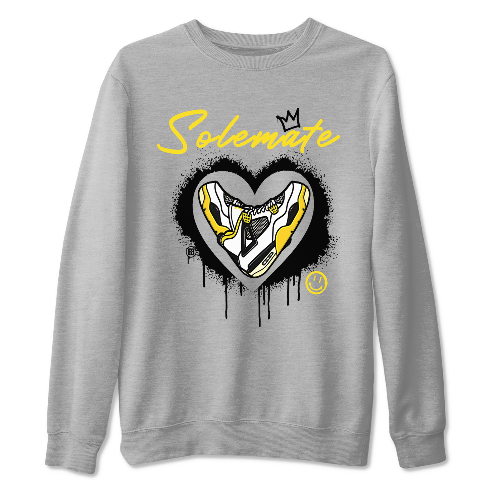 Air Jordan 4 Retro Vivid Sulfur shirt to match jordans Soulmate sneaker tees 4s Vivid Sulfur Drip Gear Zone unisex cotton Heather Grey 2 crew neck shirt