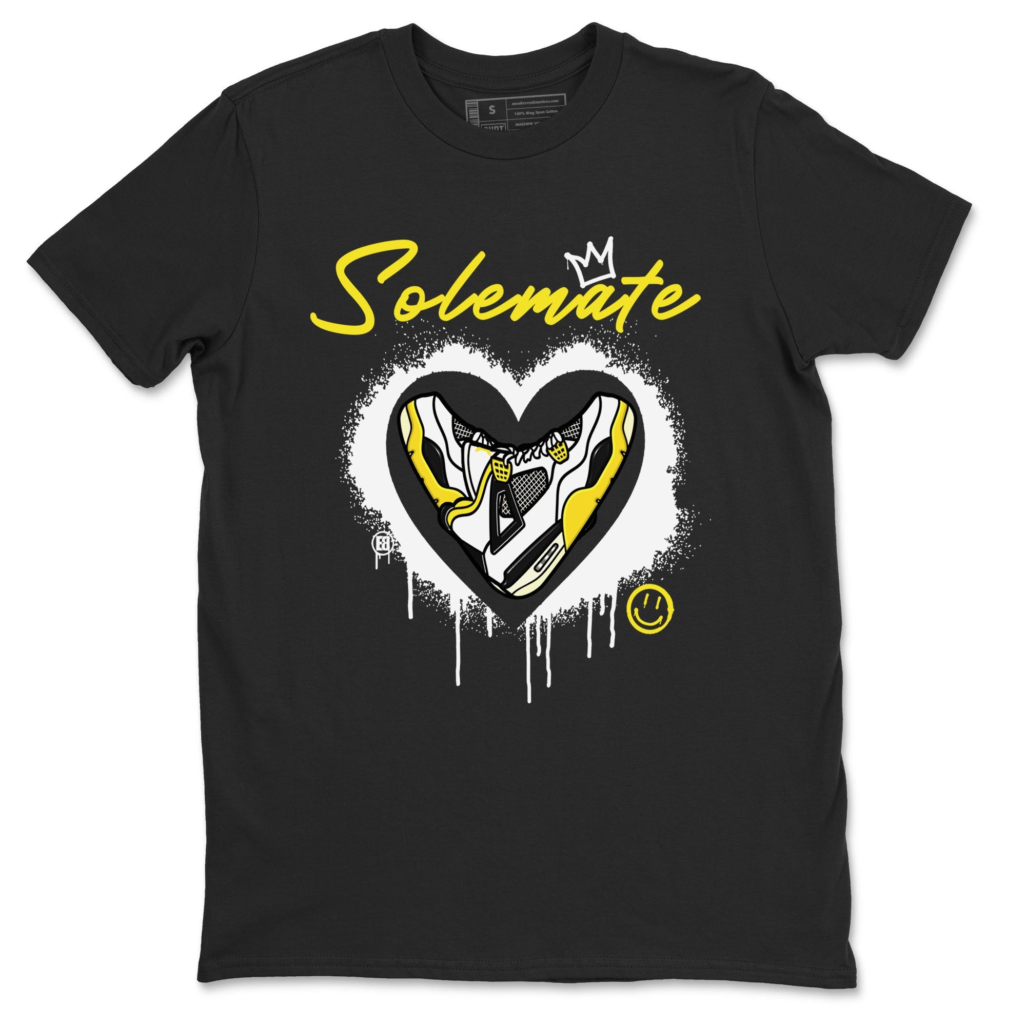 Air Jordan 4 Retro Vivid Sulfur shirt to match jordans Soulmate sneaker tees 4s Vivid Sulfur Drip Gear Zone unisex cotton Black 2 crew neck shirt