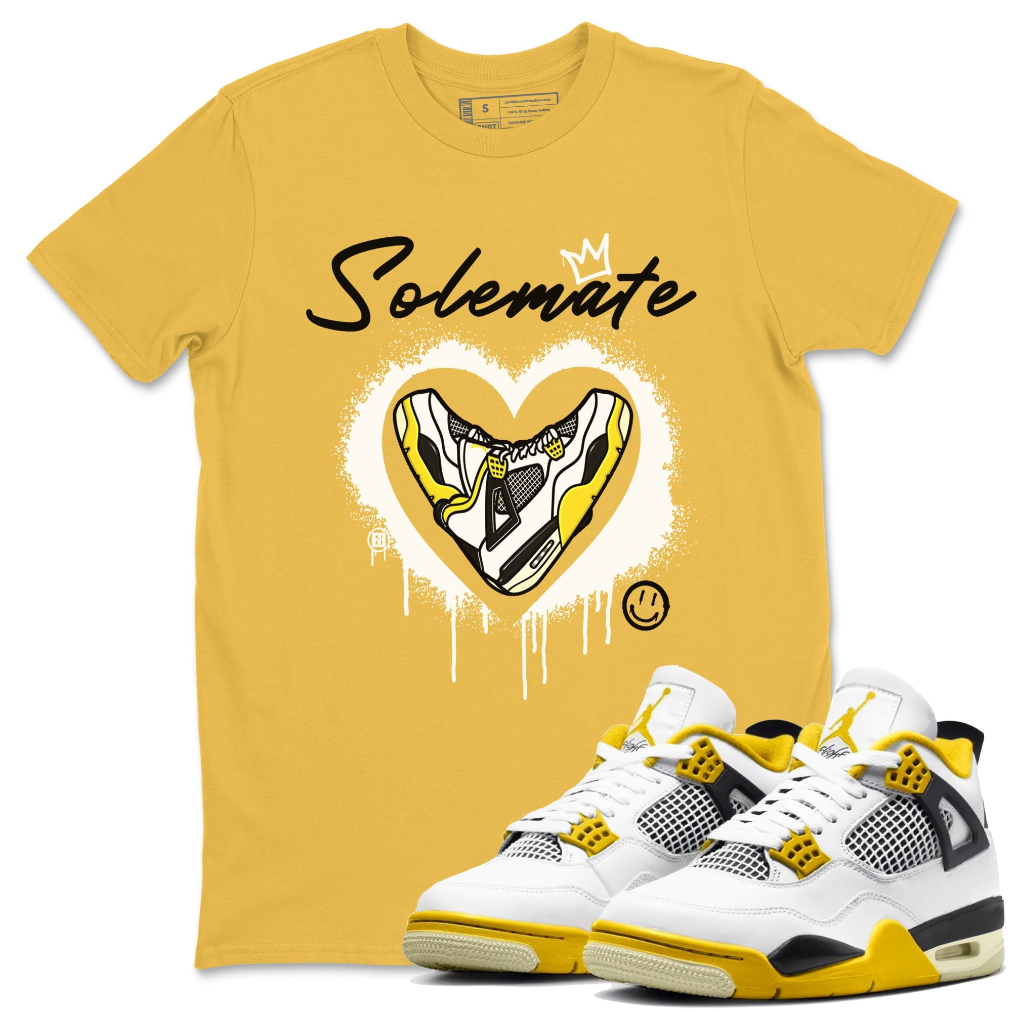 Air Jordan 4 Retro Vivid Sulfur shirt to match jordans Soulmate sneaker tees 4s Vivid Sulfur Drip Gear Zone unisex cotton Daisy 1 crew neck shirt