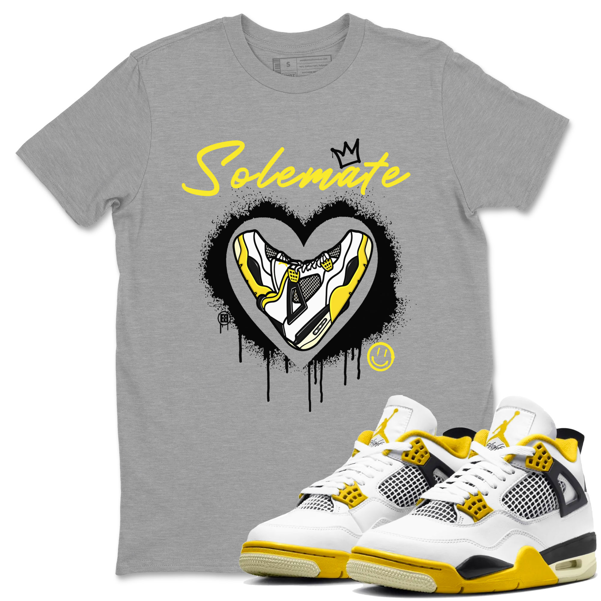 Air Jordan 4 Retro Vivid Sulfur shirt to match jordans Soulmate sneaker tees 4s Vivid Sulfur Drip Gear Zone unisex cotton Heather Grey 1 crew neck shirt