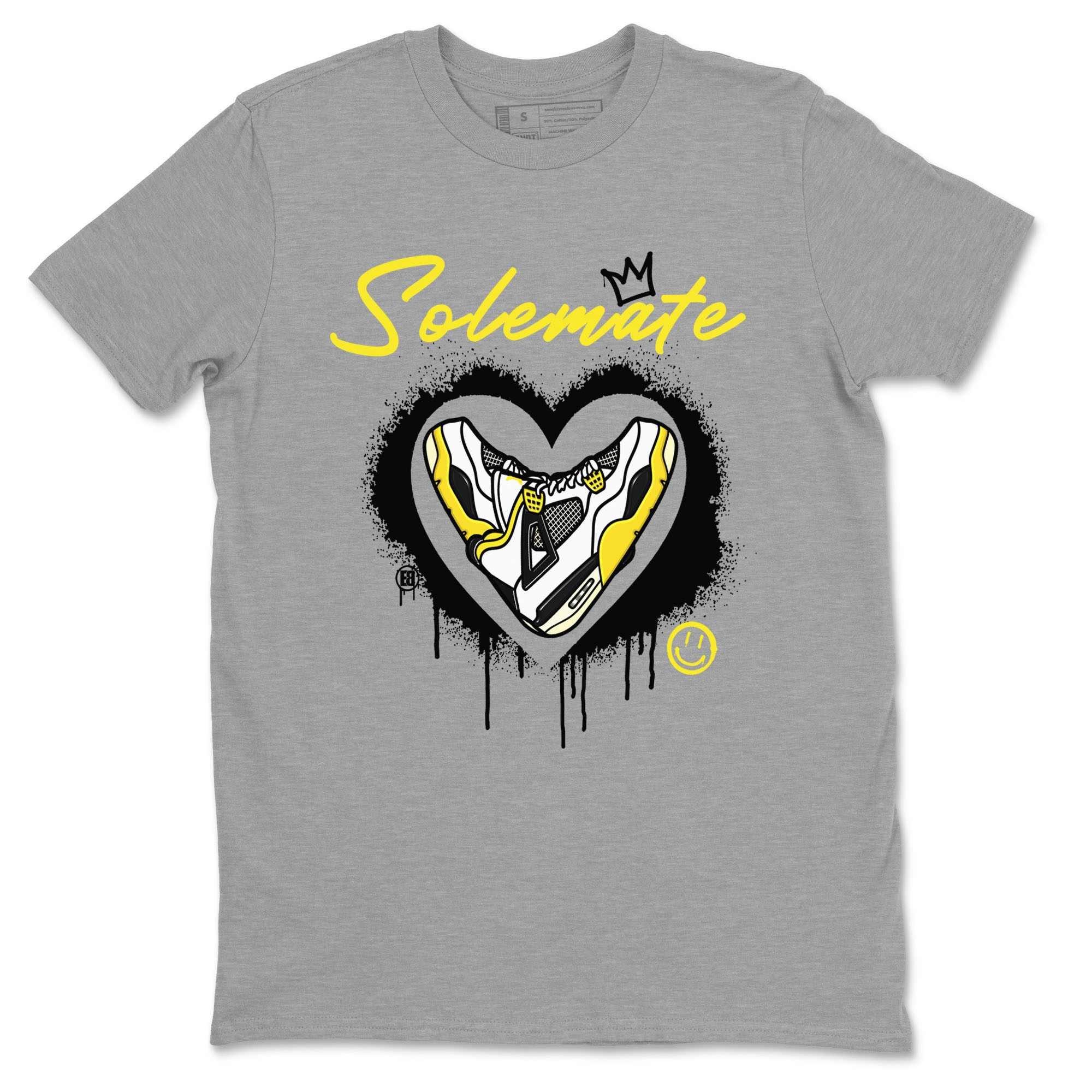 Air Jordan 4 Retro Vivid Sulfur shirt to match jordans Soulmate sneaker tees 4s Vivid Sulfur Drip Gear Zone unisex cotton Heather Grey 2 crew neck shirt
