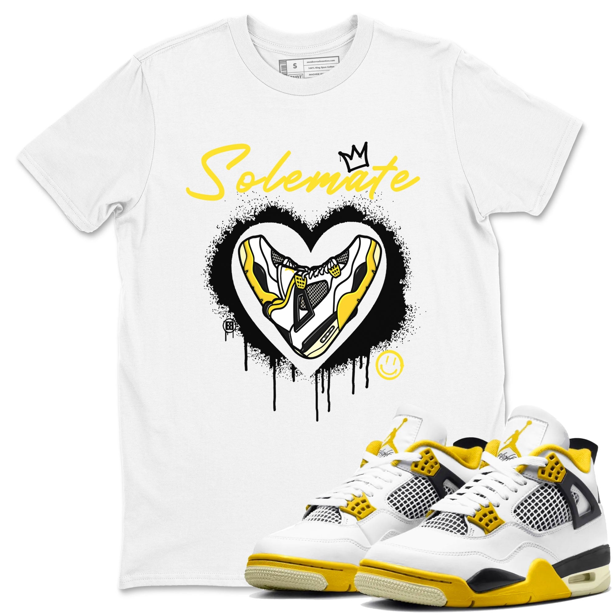Air Jordan 4 Retro Vivid Sulfur shirt to match jordans Soulmate sneaker tees 4s Vivid Sulfur Drip Gear Zone unisex cotton White 1 crew neck shirt