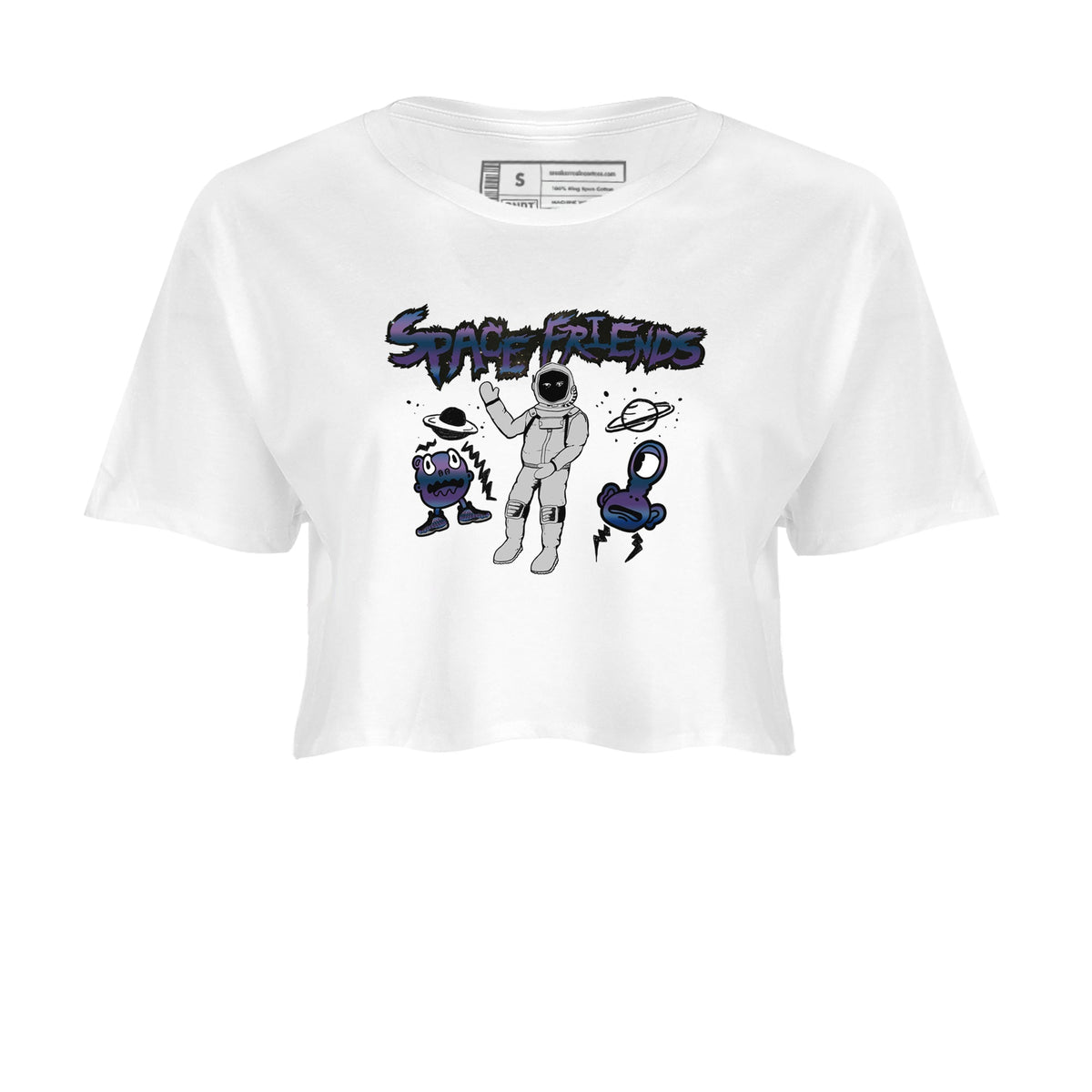 Air Foamposite One Galaxy shirts to match jordans Space Friends sneaker match tees Air Foamposite One Galaxy Drip Gear Zone unisex cotton White 2 Crop Shirts