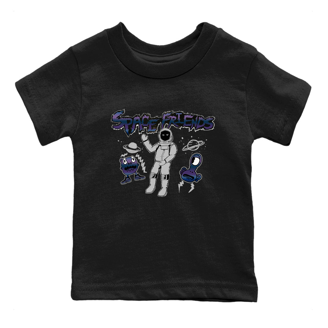 Air Foamposite One Galaxy shirts to match jordans Space Friends sneaker match tees Air Foamposite One Galaxy Drip Gear Zone Youth Baby Black 2 crew neck shirts