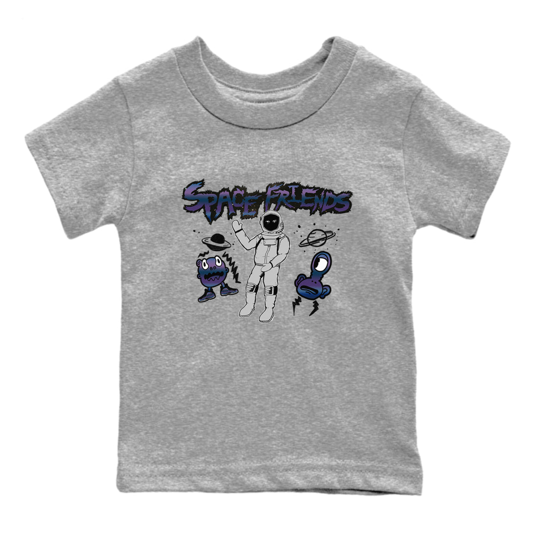 Air Foamposite One Galaxy shirts to match jordans Space Friends sneaker match tees Air Foamposite One Galaxy Drip Gear Zone Youth Baby Heather Grey 2 crew neck shirts
