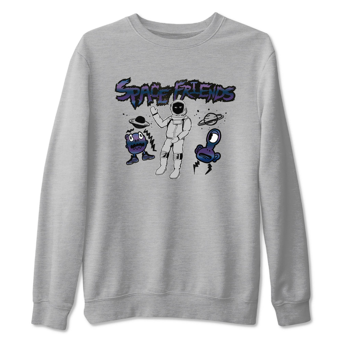 Air Foamposite One Galaxy shirts to match jordans Space Friends sneaker match tees Air Foamposite One Galaxy Drip Gear Zone unisex cotton Heather Grey 2 crew neck shirts