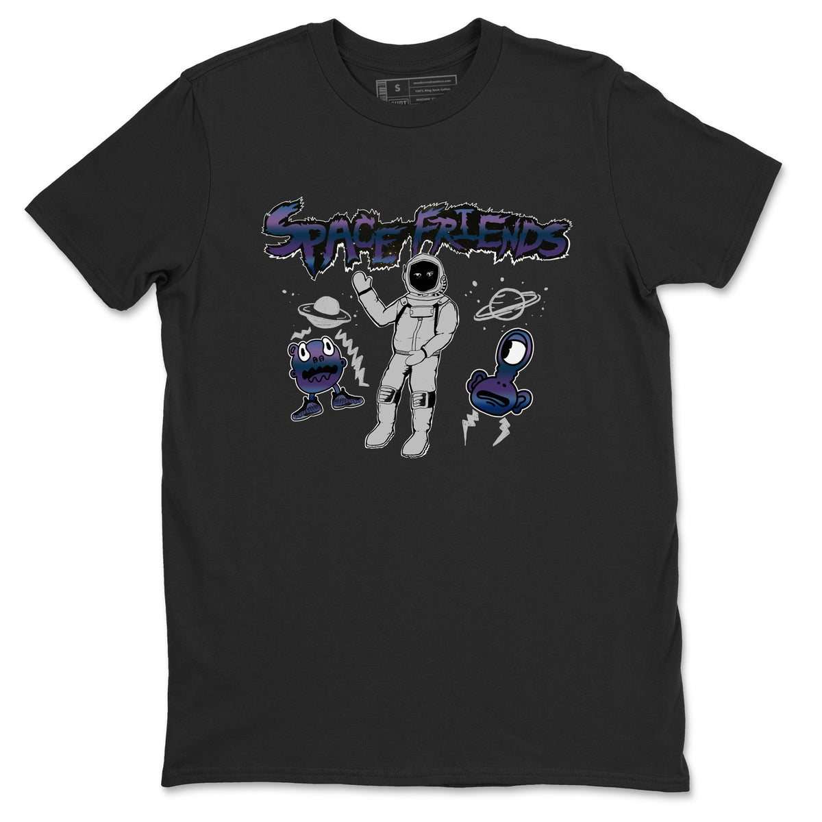 Air Foamposite One Galaxy shirts to match jordans Space Friends sneaker match tees Air Foamposite One Galaxy Drip Gear Zone unisex cotton Black 2 crew neck shirts