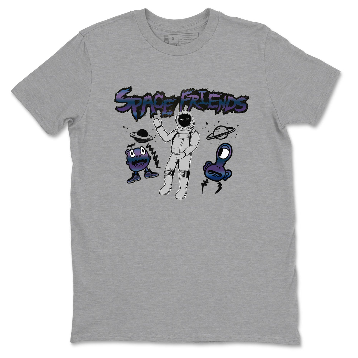 Air Foamposite One Galaxy shirts to match jordans Space Friends sneaker match tees Air Foamposite One Galaxy Drip Gear Zone unisex cotton Heather Grey 2 crew neck shirts