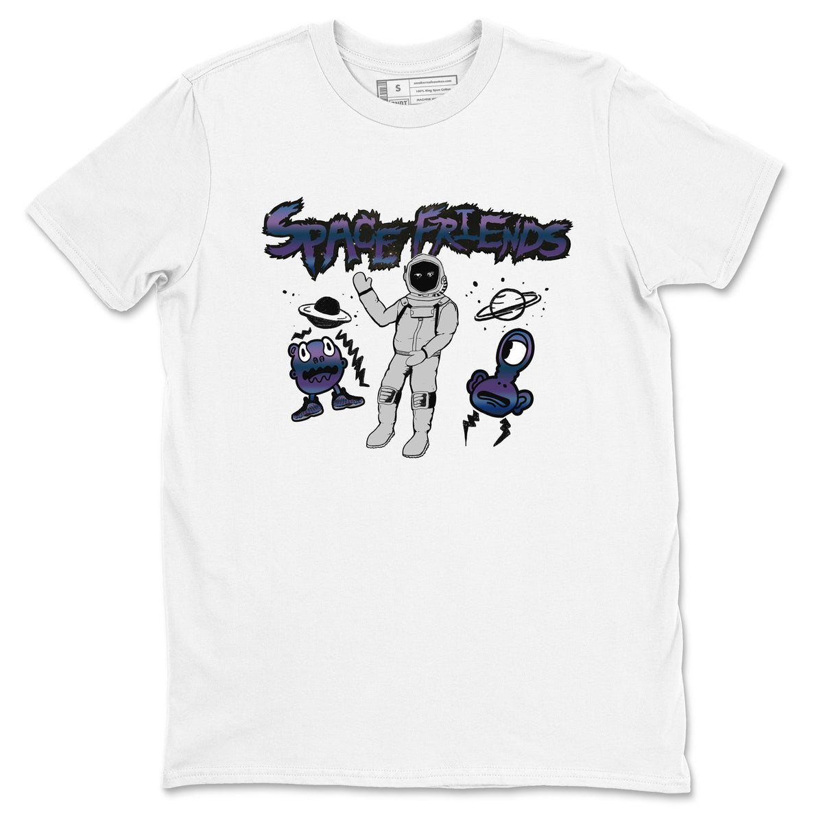 Air Foamposite One Galaxy shirts to match jordans Space Friends sneaker match tees Air Foamposite One Galaxy Drip Gear Zone unisex cotton White 2 crew neck shirts