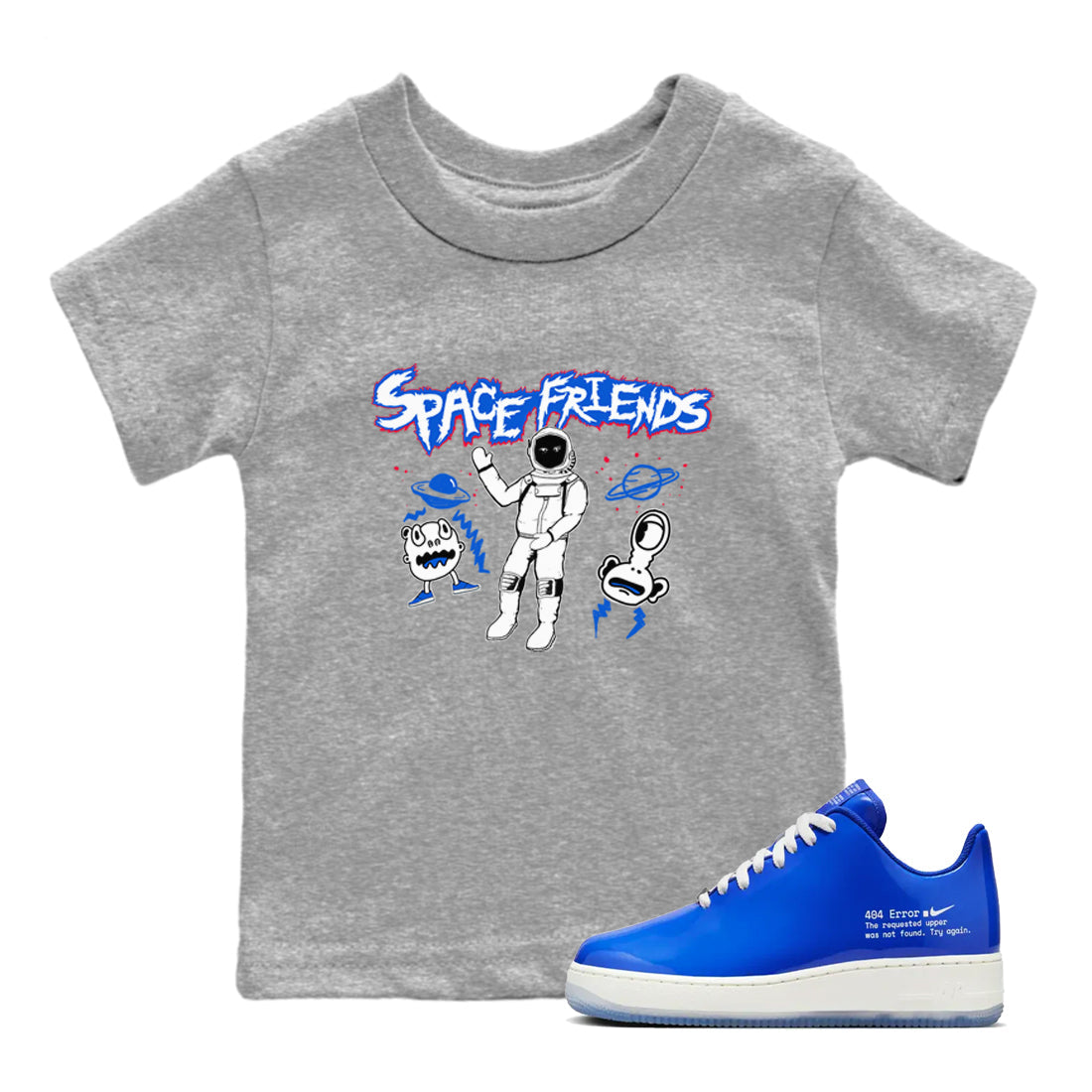 Air Force 1 404 Error shirt to match jordans Space Friends sneaker tees Air Force 1 404 Error Drip Gear Zone baby toddler Heather Grey 1 cotton Shirt