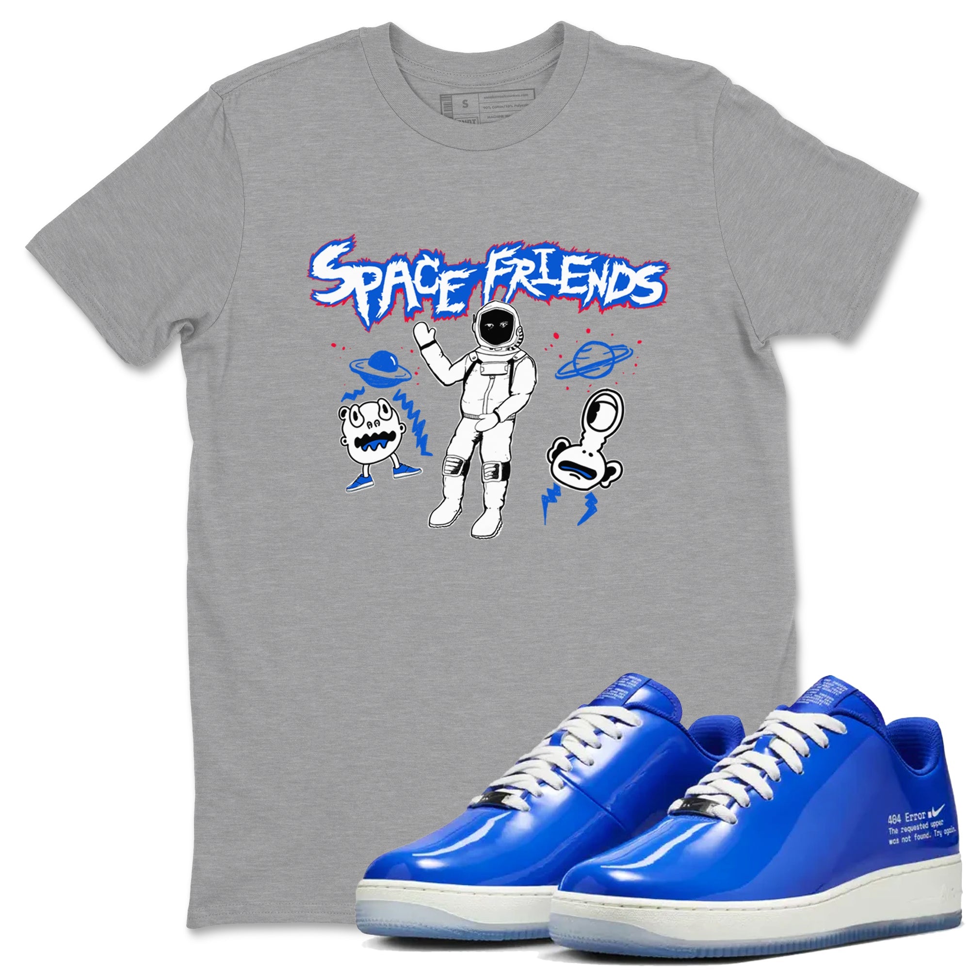Air Force 1 404 Error shirt to match jordans Space Friends sneaker tees Air Force 1 404 Error Drip Gear Zone unisex cotton Heather Grey 1 crew neck shirt