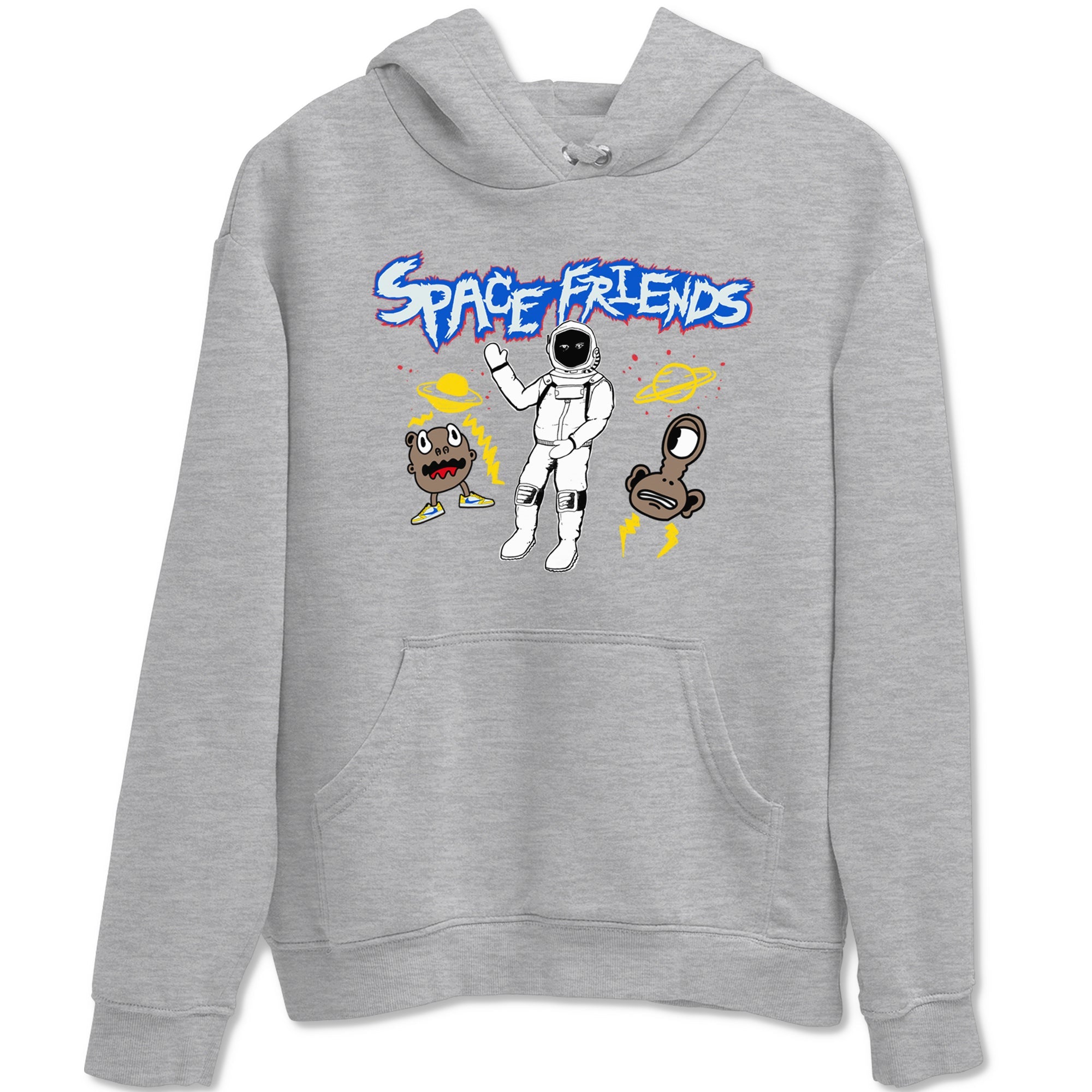 1s Travis Scott Canary shirt to match jordans Space Friends sneaker tees Air Jordan 1 Travis Scott Canary Drip Gear Zone unisex cotton Heather Grey 2 crew neck shirt