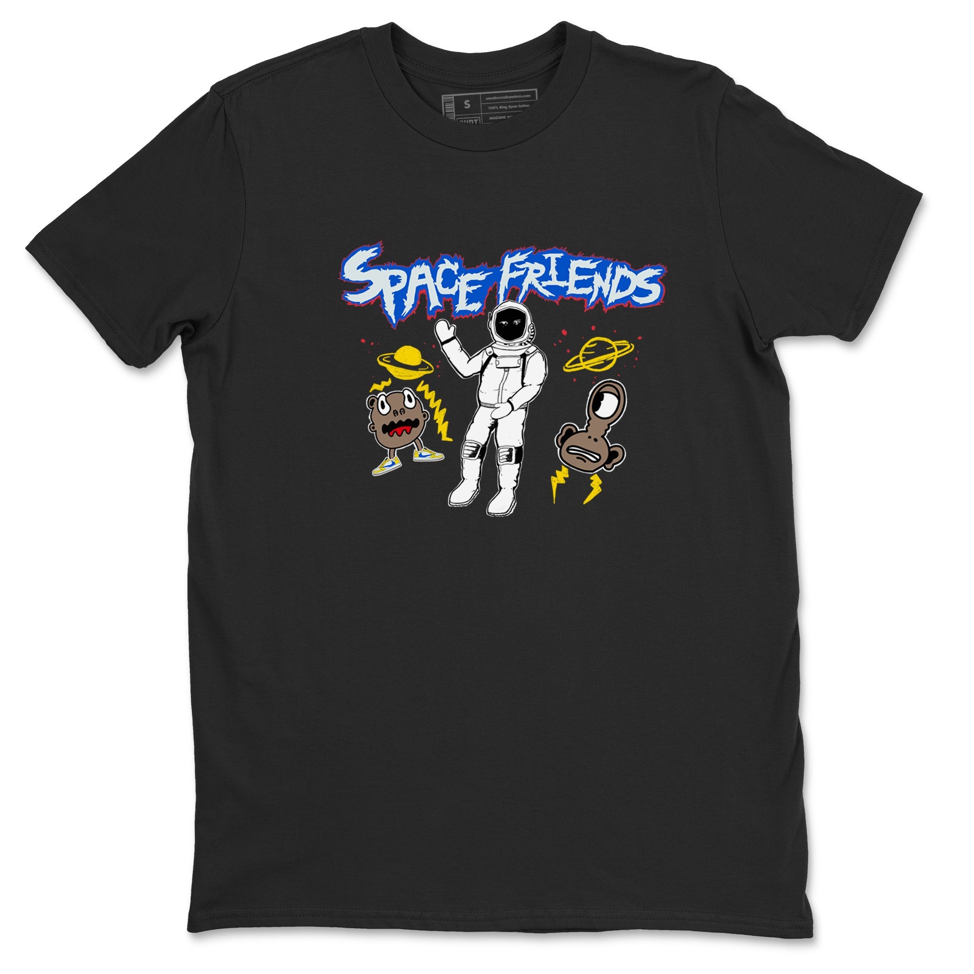 1s Travis Scott Canary shirt to match jordans Space Friends sneaker tees Air Jordan 1 Travis Scott Canary Drip Gear Zone unisex cotton Black 2 crew neck shirt