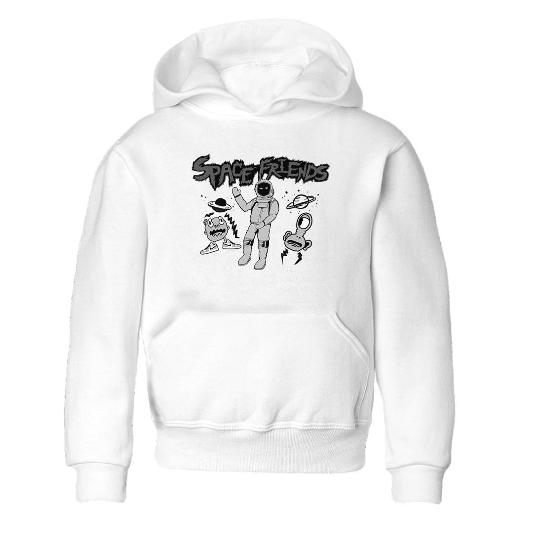 1s Wolf Grey shirts to match jordans Space Friends sneaker match tees Air Jordan 1 Wolf Grey Drip Gear Zone streetwear brand Baby and Youth White 2 cotton tee