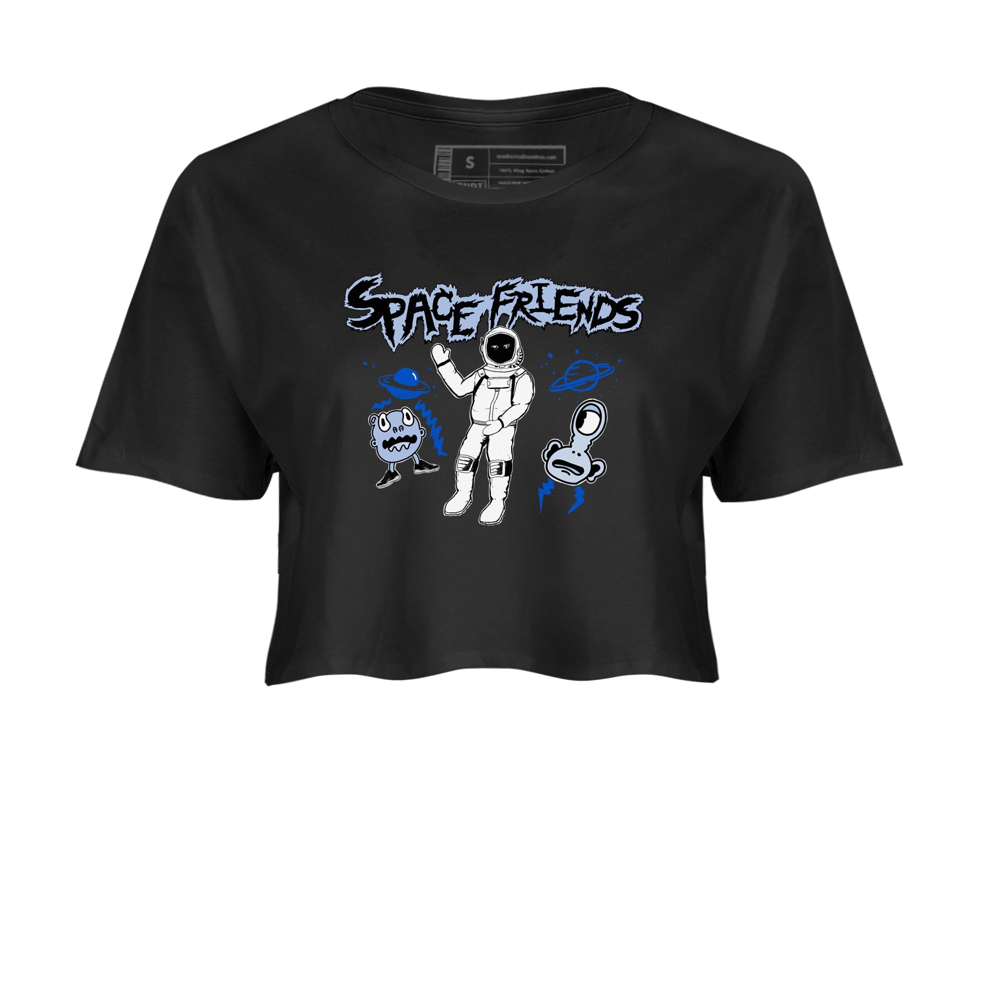 11s Space Jam shirt to match jordans Space Friends sneaker tees Air Jordan 11 Retro Space Jam Streetwear Brand Streetwear Brand Drip Gear Zone Black 2 crop length shirt