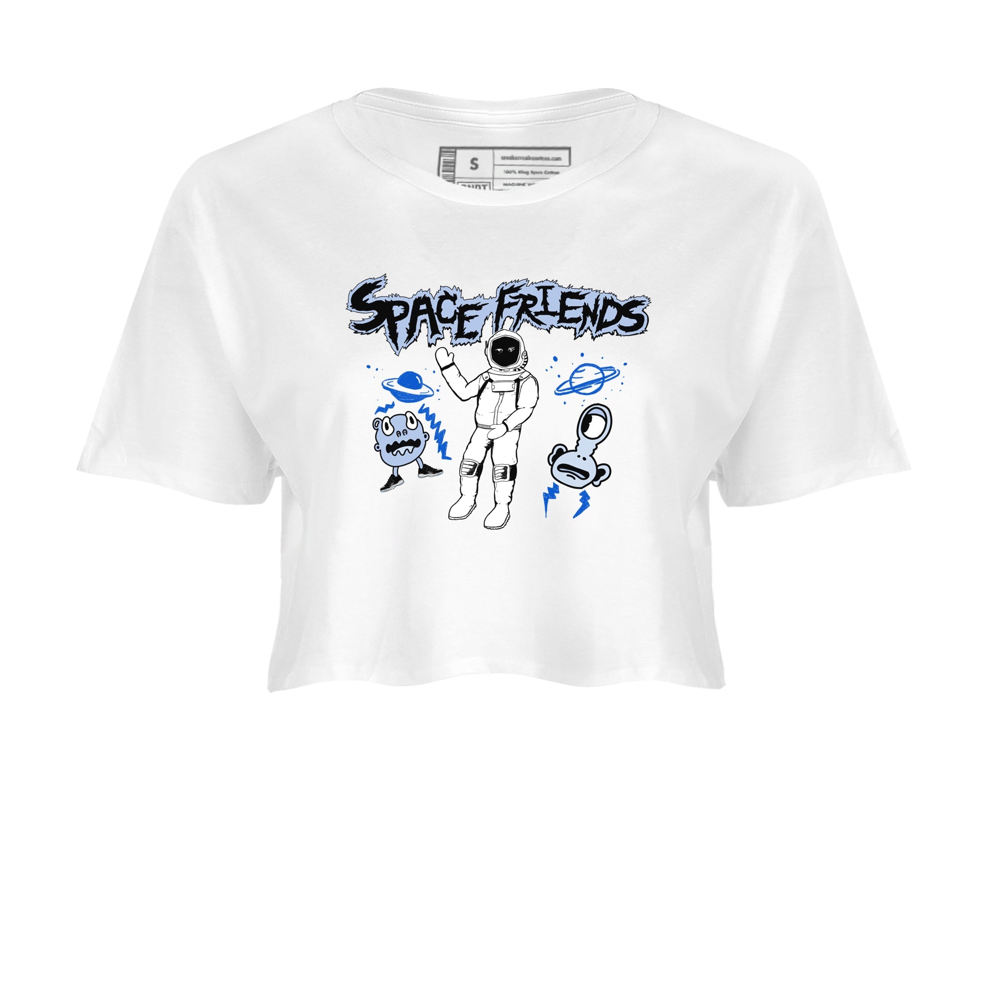 11s Space Jam shirt to match jordans Space Friends sneaker tees Air Jordan 11 Retro Space Jam Streetwear Brand Drip Gear Zone White 2 crop length shirt