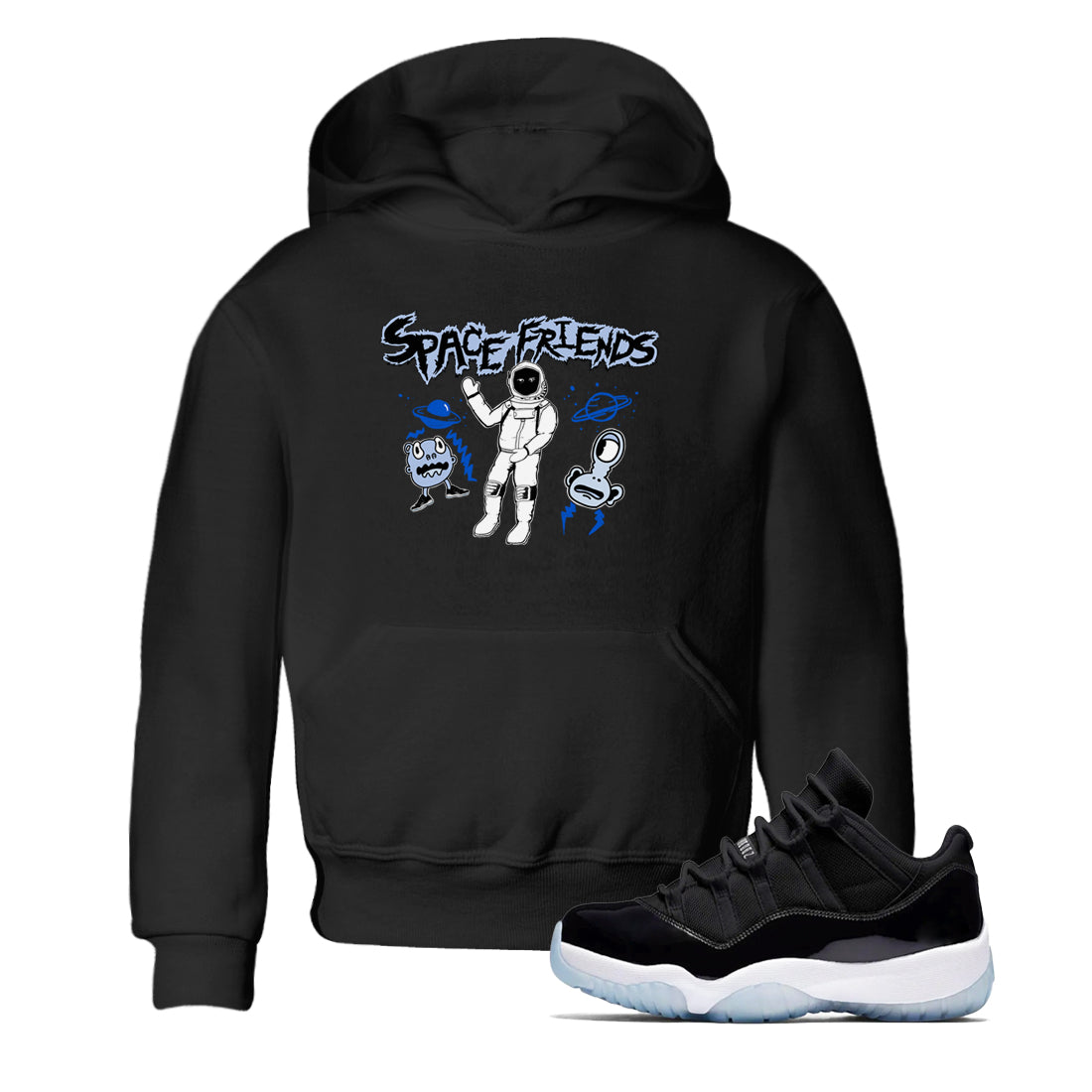 11s Space Jam shirt to match jordans Space Friends sneaker tees Air Jordan 11 Retro Space Jam Streetwear Brand Drip Gear Zone baby toddler Black 1 cotton Shirt