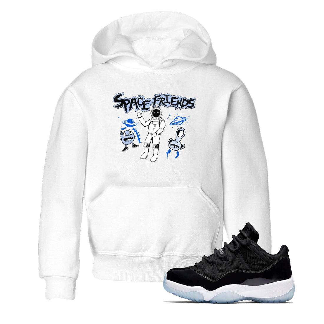 11s Space Jam shirt to match jordans Space Friends sneaker tees Air Jordan 11 Retro Space Jam Streetwear Brand Drip Gear Zone baby toddler White 1 cotton Shirt