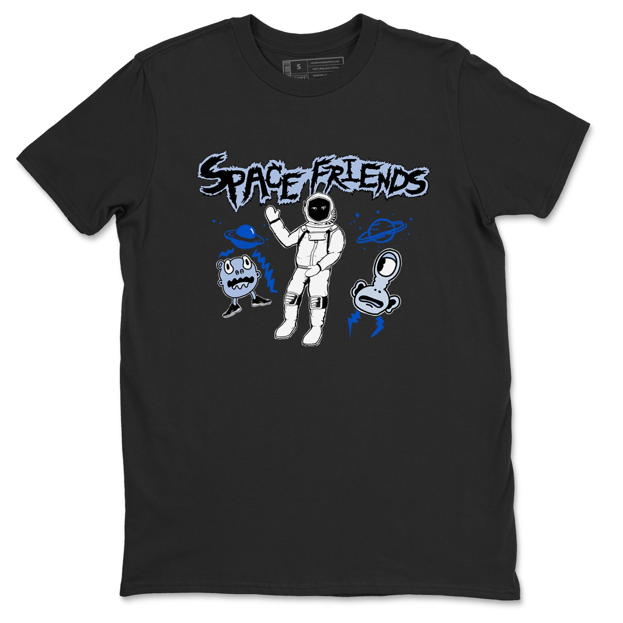 11s Space Jam shirt to match jordans Space Friends sneaker tees Air Jordan 11 Retro Space Jam Streetwear Brand Drip Gear Zone unisex cotton Black 2 crew neck shirt