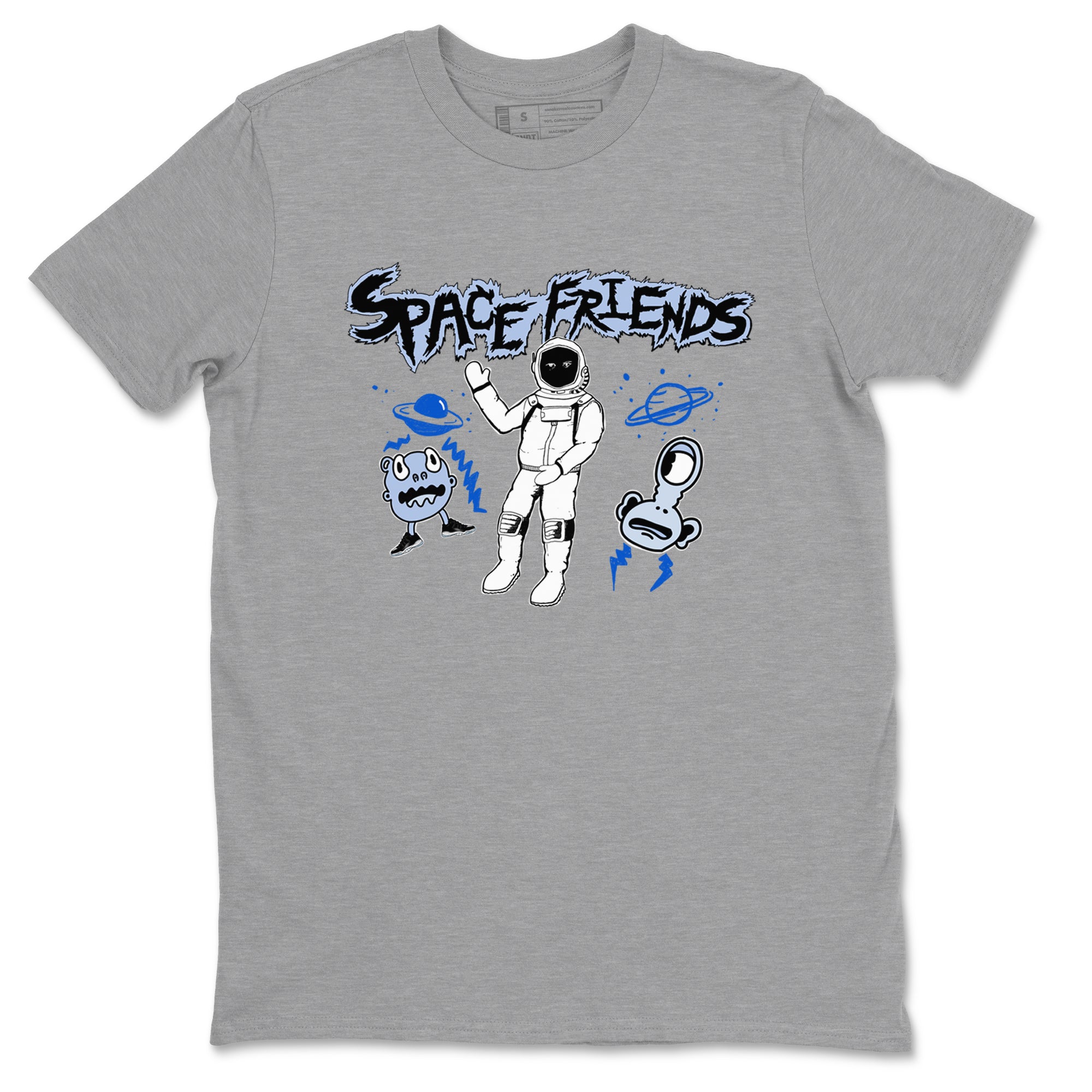 11s Space Jam shirt to match jordans Space Friends sneaker tees Air Jordan 11 Retro Space Jam Streetwear Brand Drip Gear Zone unisex cotton Heather Grey 2 crew neck shirt