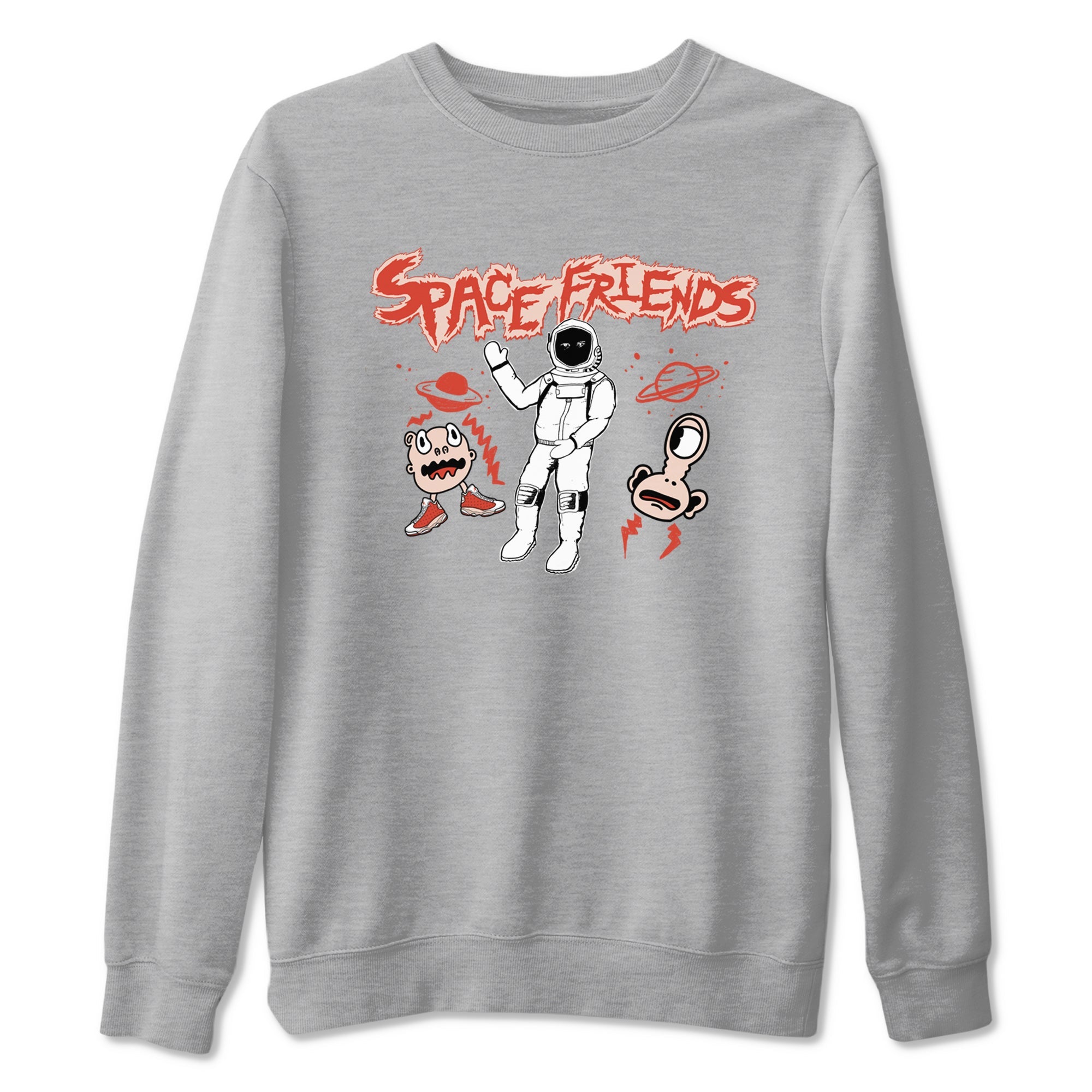 AJ13 Dune Red shirts to match jordans Space Friends sneaker match tees Air Jordan 13 Dune Red Drip Gear Zone streetwear brand Heather Grey 2 unisex cotton tee