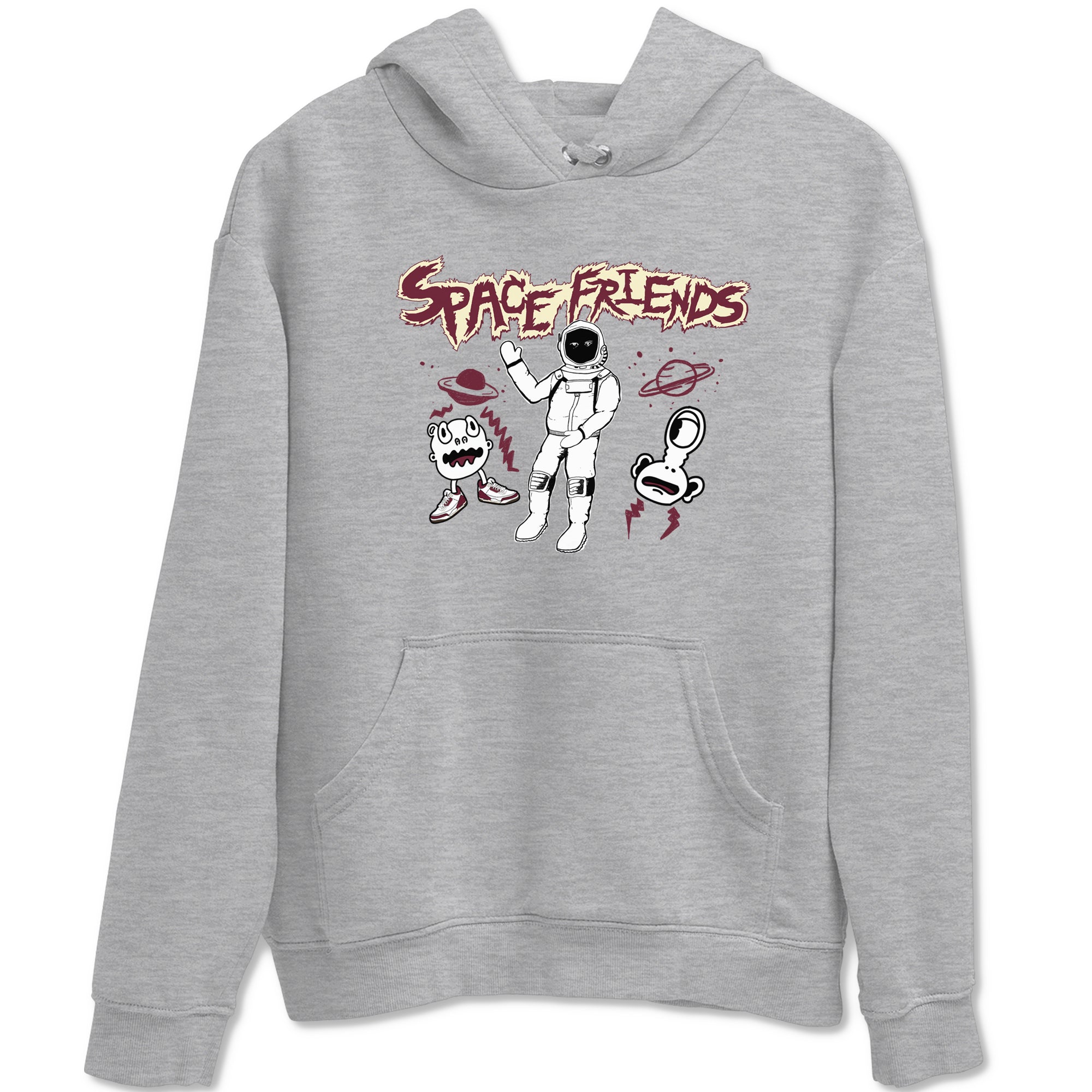 AJ3 A Ma Maniere x Burgundy Crush shirts to match jordans Space Friends sneaker match tees A Ma Maniére x Air Jordan 3 "Burgundy Crush" Drip Gear Zone streetwear brand Heather Grey 2 unisex cotton tee