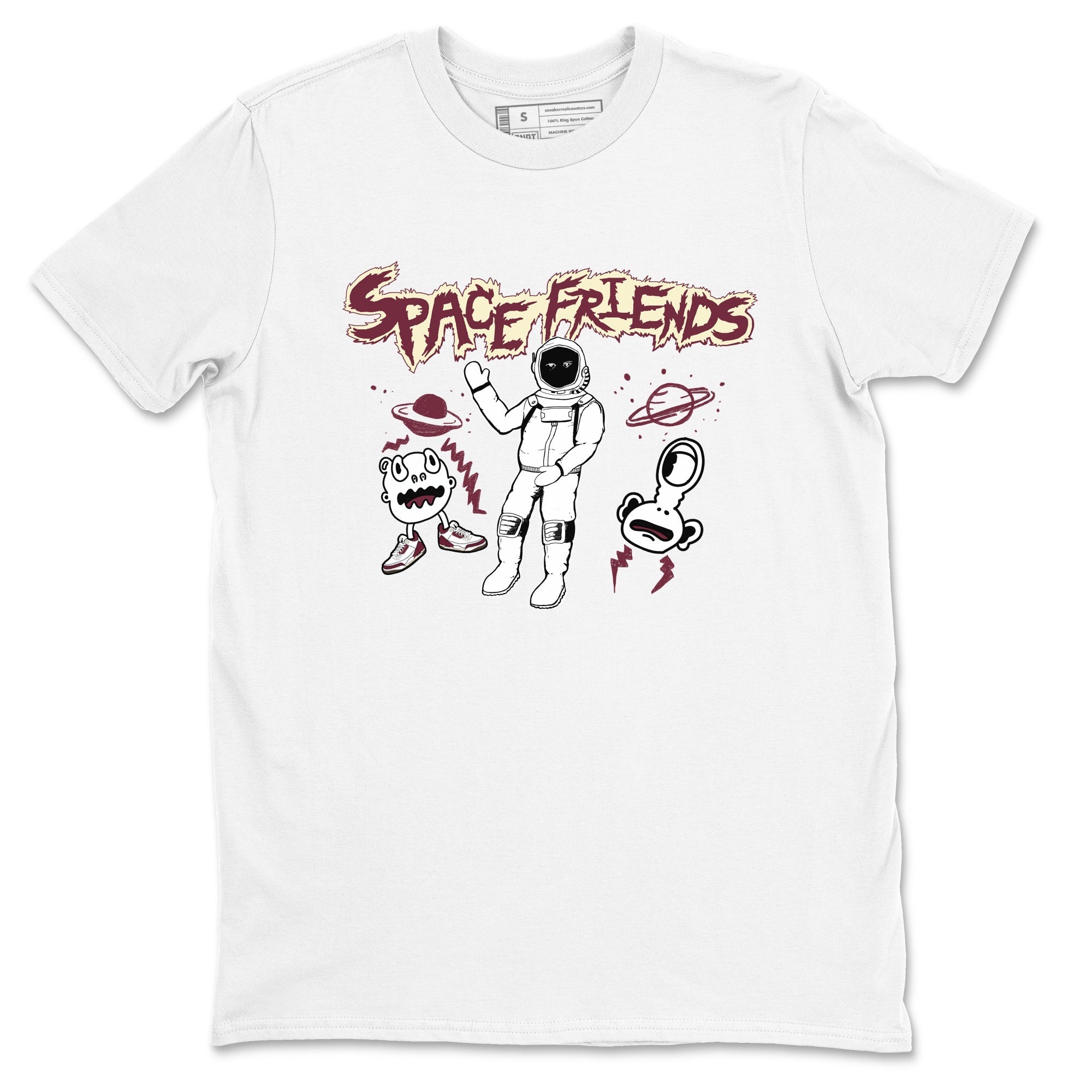 AJ3 A Ma Maniere x Burgundy Crush shirts to match jordans Space Friends sneaker match tees A Ma Maniére x Air Jordan 3 "Burgundy Crush" Drip Gear Zone streetwear brand White 2 unisex cotton tee