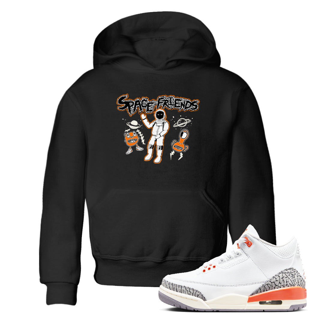 3s Georgia Peach shirt to match jordans Space Friends sneaker tees Air Jordan 3 Georgia Peach Drip Gear Zone baby toddler Black 1 cotton Shirt