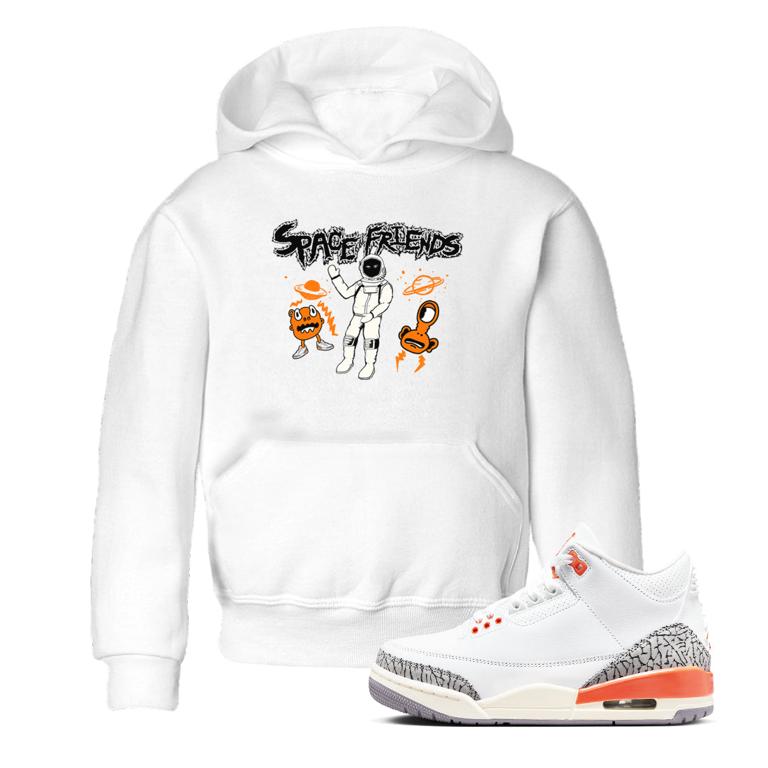 3s Georgia Peach shirt to match jordans Space Friends sneaker tees Air Jordan 3 Georgia Peach Drip Gear Zone baby toddler White 1 cotton Shirt