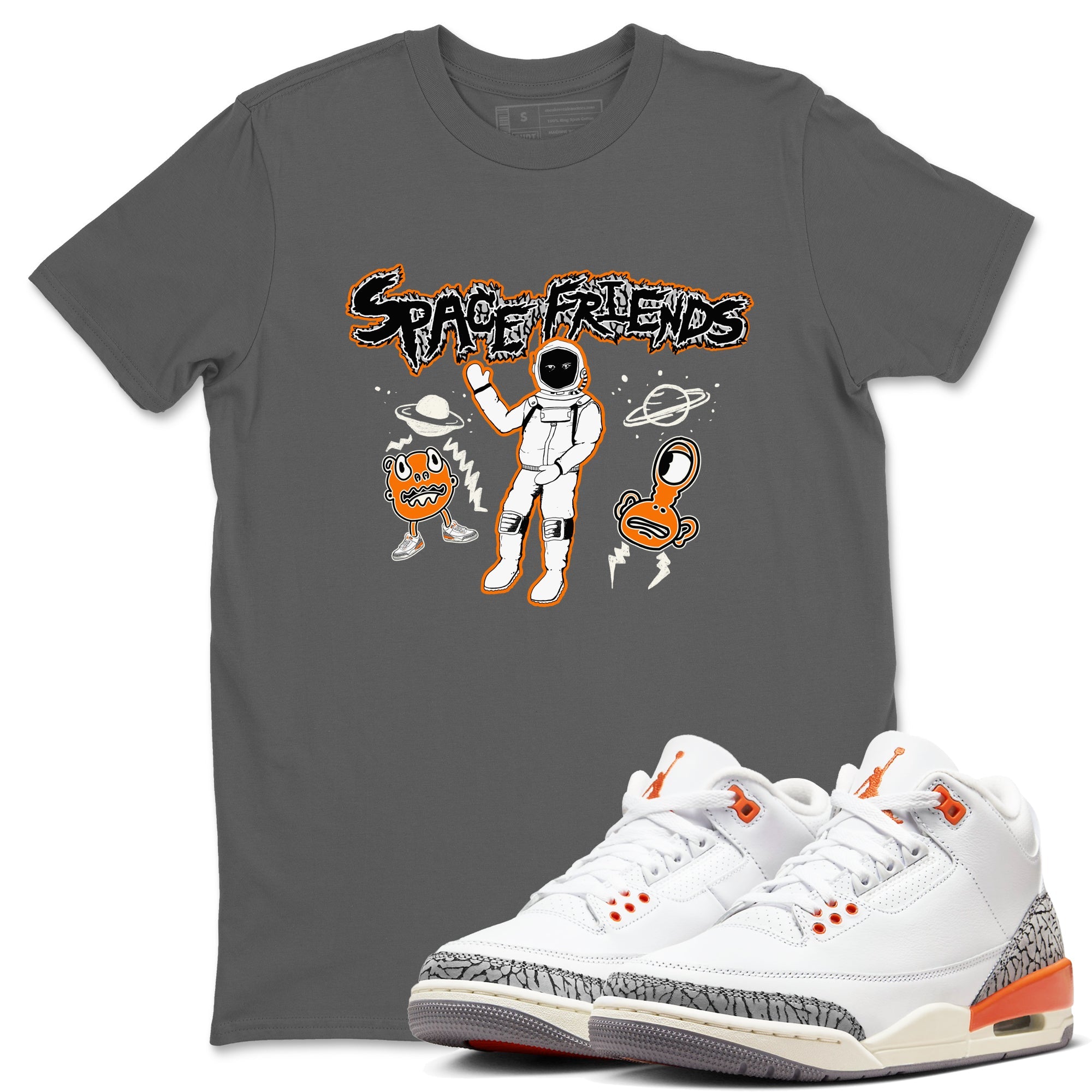 3s Georgia Peach shirt to match jordans Space Friends sneaker tees Air Jordan 3 Georgia Peach Drip Gear Zone unisex cotton Cool Grey 1 crew neck shirt