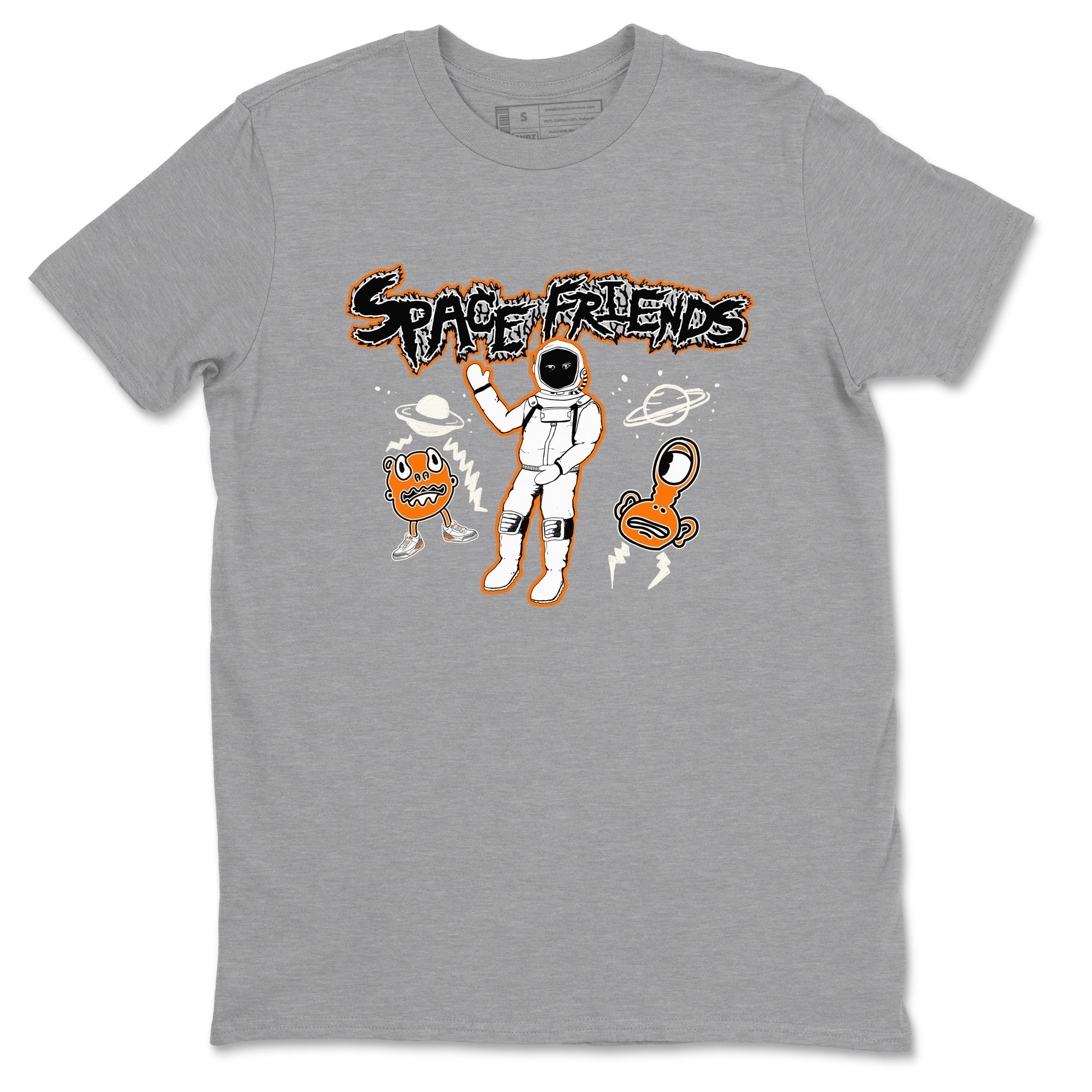 3s Georgia Peach shirt to match jordans Space Friends sneaker tees Air Jordan 3 Georgia Peach Drip Gear Zone unisex cotton Heather Grey 2 crew neck shirt