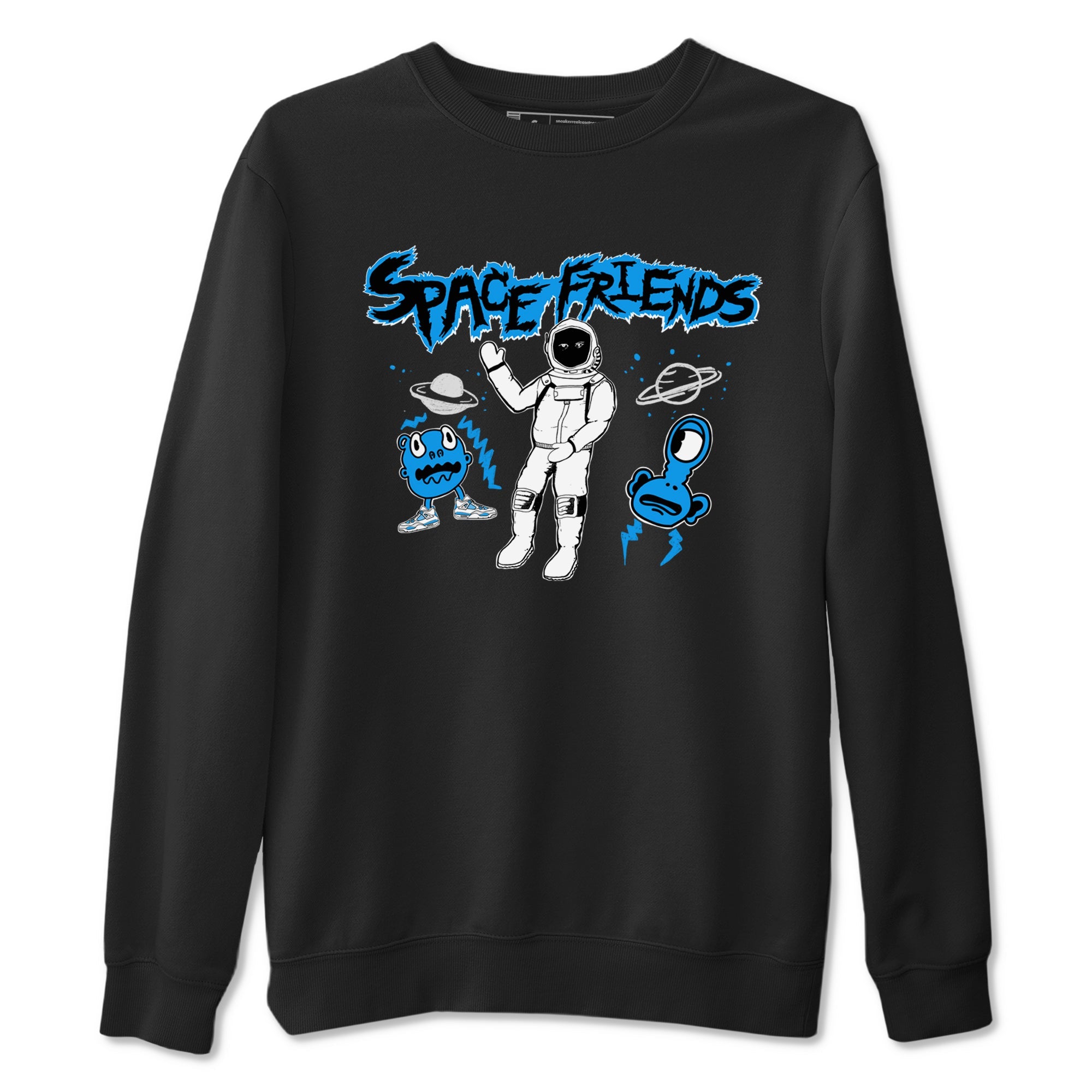 4s Military Blue shirt to match jordans Space Friends sneaker tees Air Jordan 4 Retro Military Blue Streetwear Brand Drip Gear Zone unisex cotton Black 2 crew neck shirt
