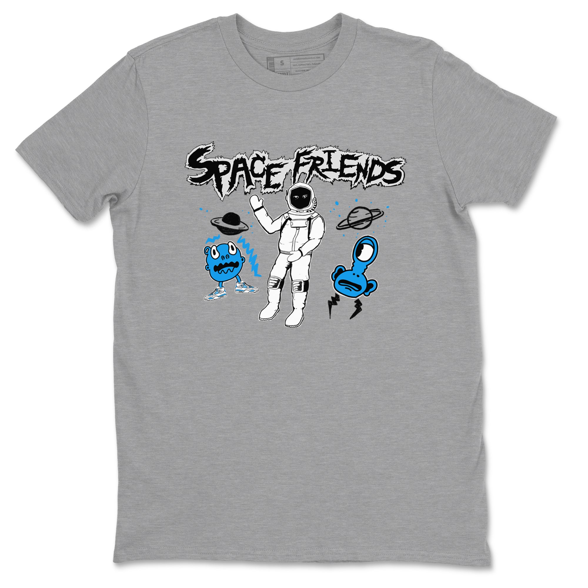 4s Military Blue shirt to match jordans Space Friends sneaker tees Air Jordan 4 Retro Military Blue Streetwear Brand Drip Gear Zone unisex cotton Heather Grey 2 crew neck shirt