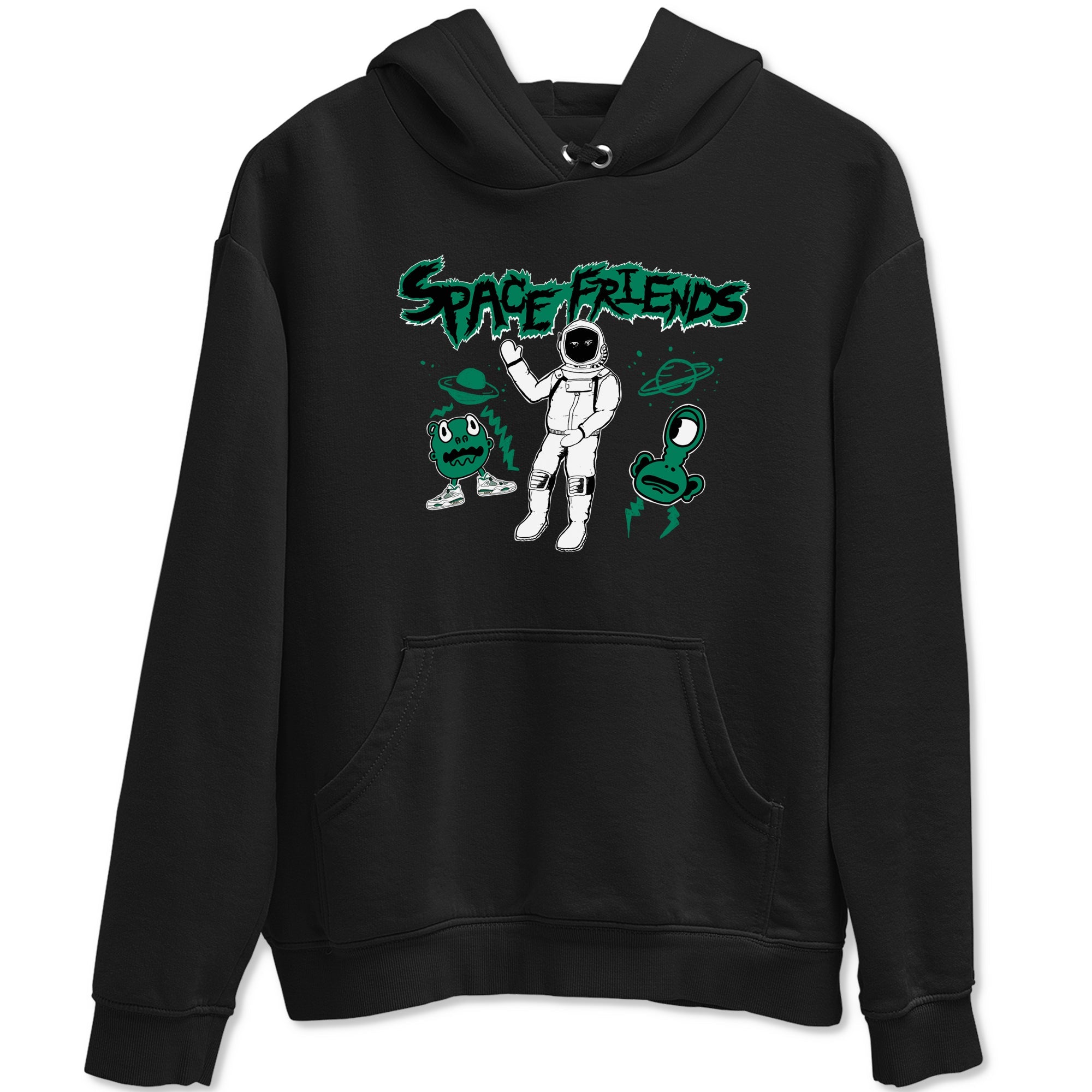 4s Oxidized Green shirts to match jordans Space Friends sneaker match tees Air Jordan 4 Oxidized Green Drip Gear Zone streetwear brand Black 2 unisex cotton tee