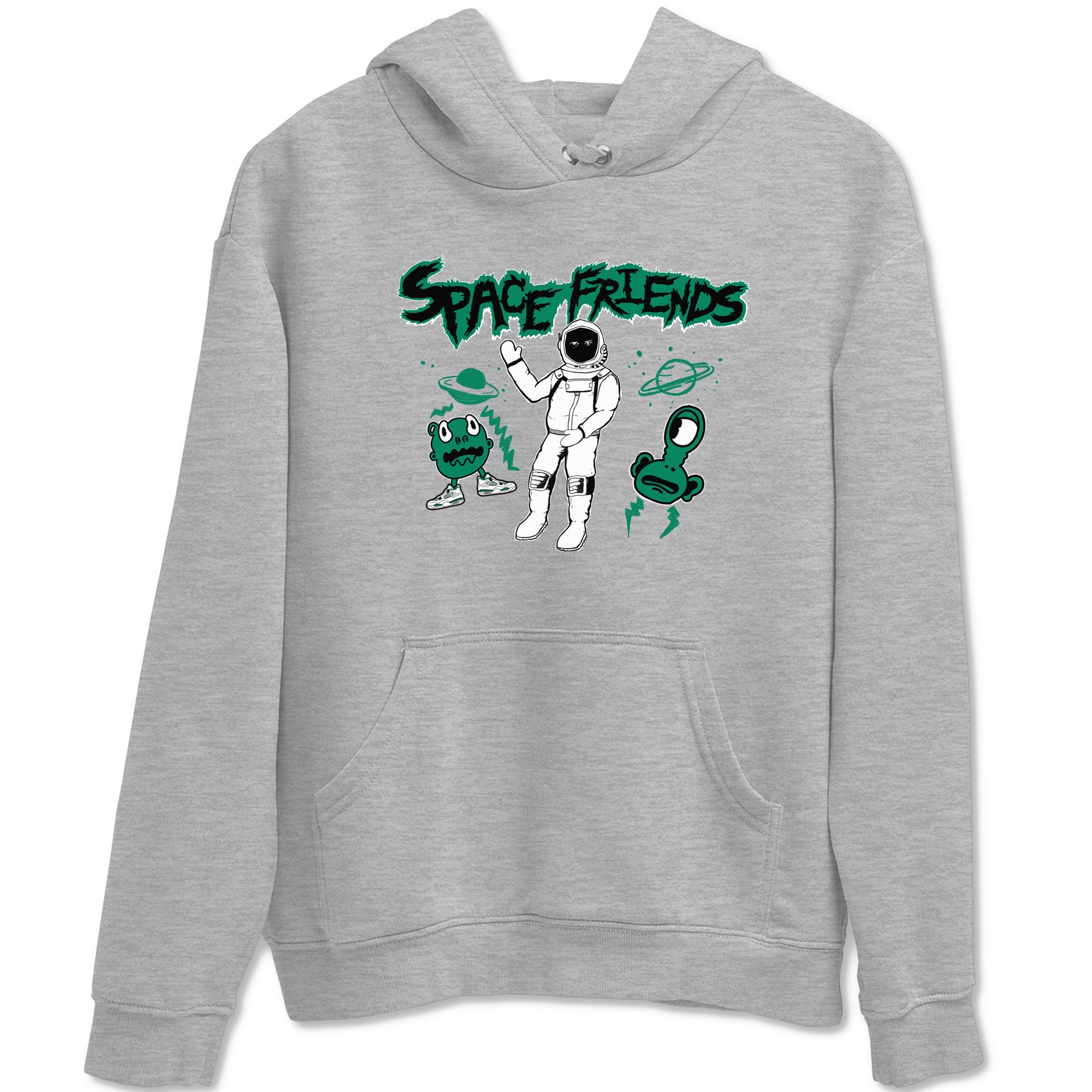 4s Oxidized Green shirts to match jordans Space Friends sneaker match tees Air Jordan 4 Oxidized Green Drip Gear Zone streetwear brand Heather Grey 2 unisex cotton tee