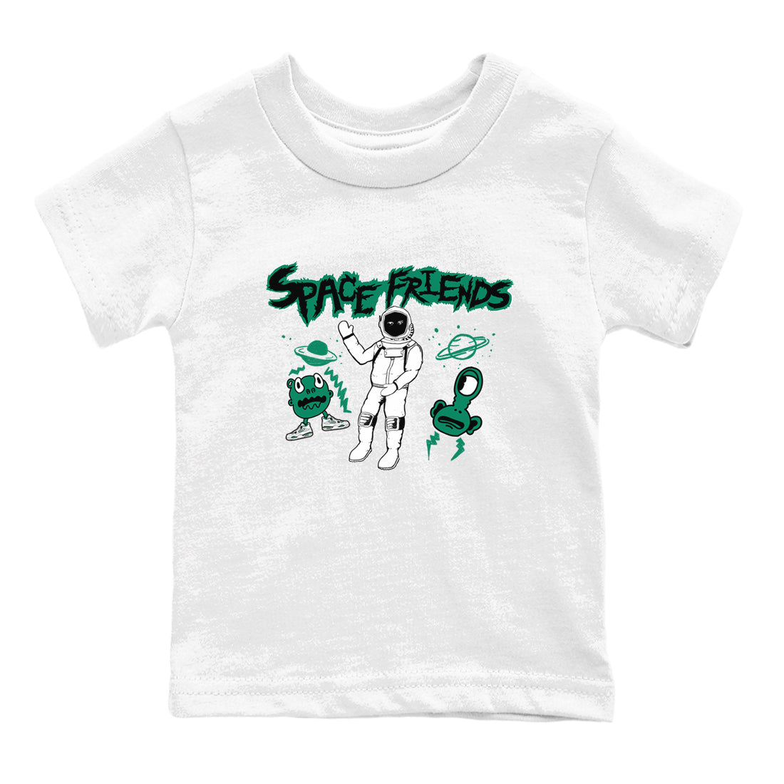 4s Oxidized Green shirts to match jordans Space Friends sneaker match tees Air Jordan 4 Oxidized Green Drip Gear Zone streetwear brand Baby and Youth White 2 cotton tee