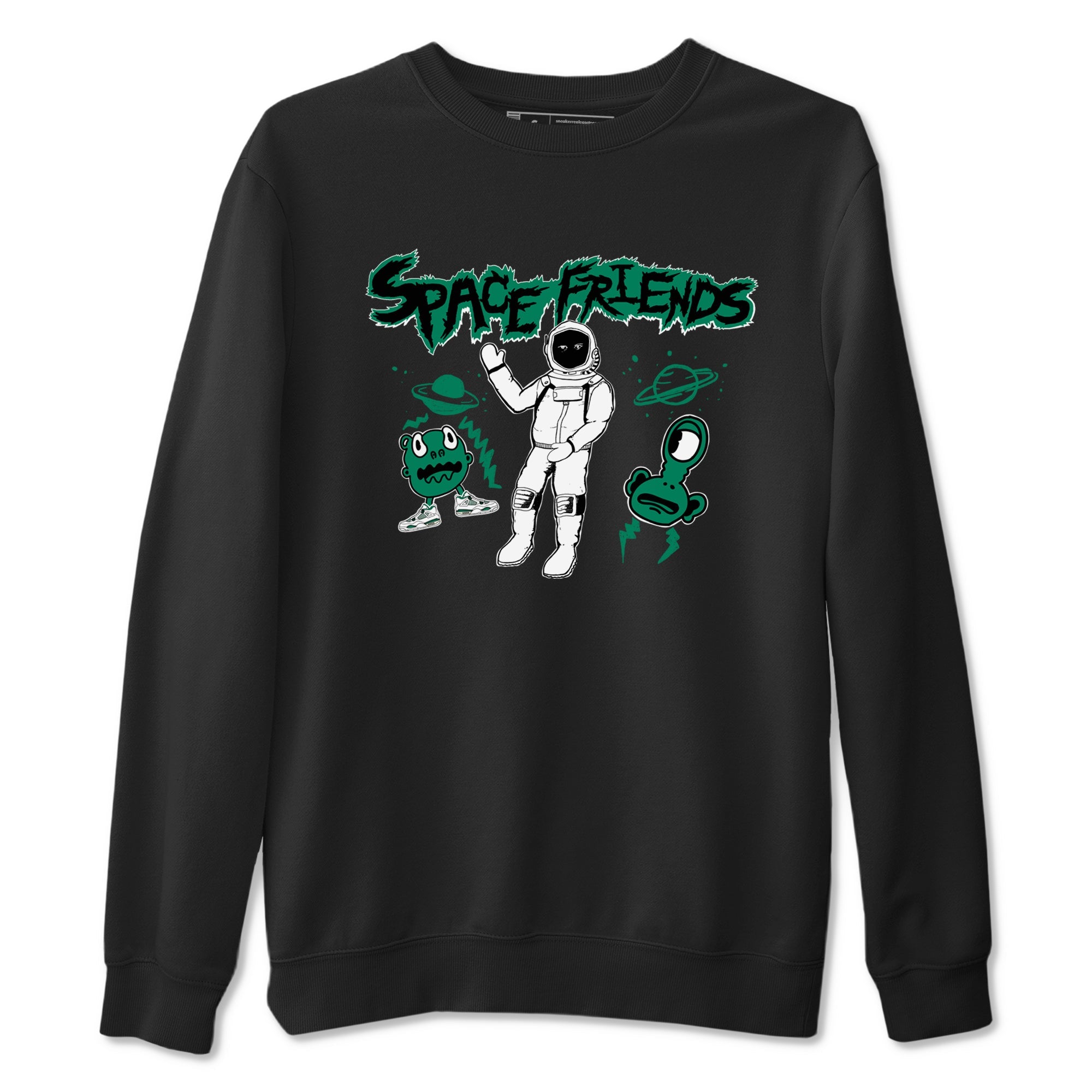 4s Oxidized Green shirts to match jordans Space Friends sneaker match tees Air Jordan 4 Oxidized Green Drip Gear Zone streetwear brand Black 2 unisex cotton tee