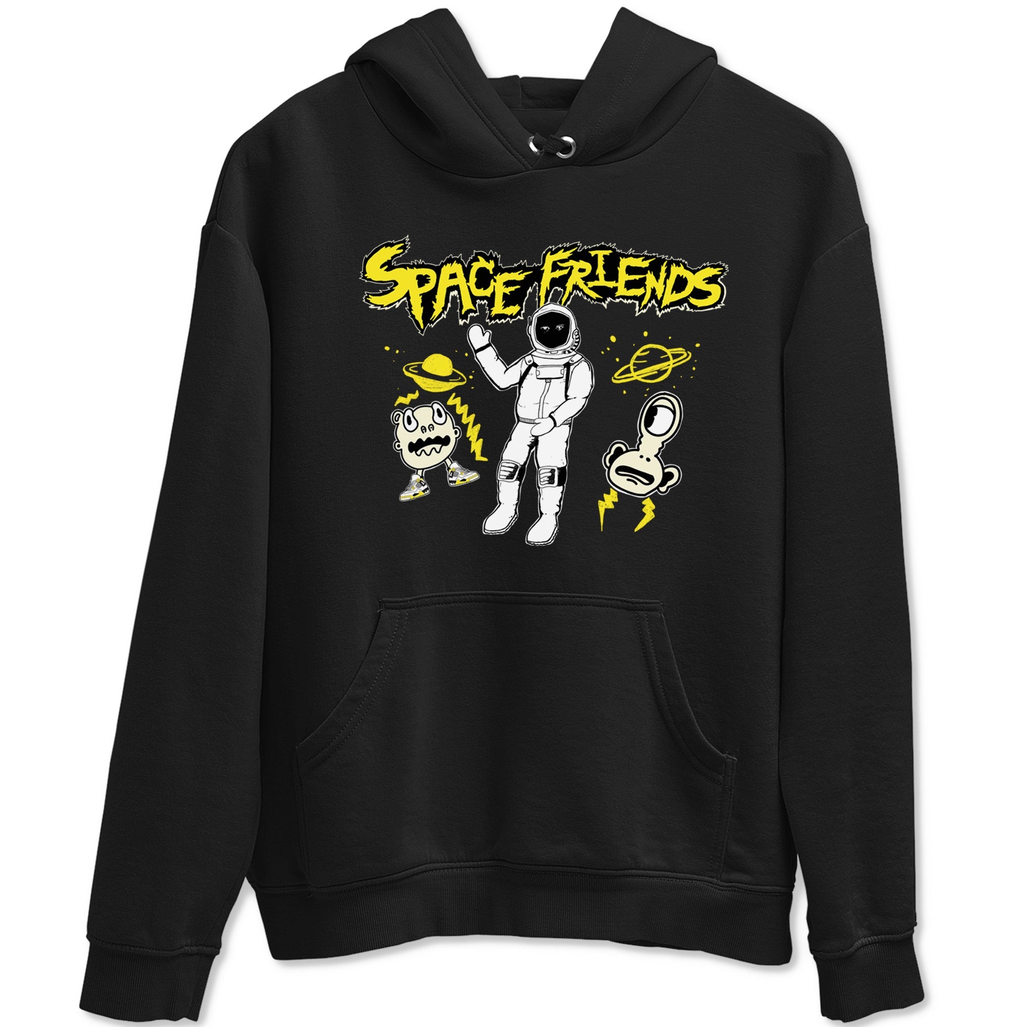 4s Vivid Sulfur shirt to match jordans Space Friends sneaker tees AJ4 Vivid Sulfur Streetwear Brand Drip Gear Zone unisex cotton Black 2 crew neck shirt