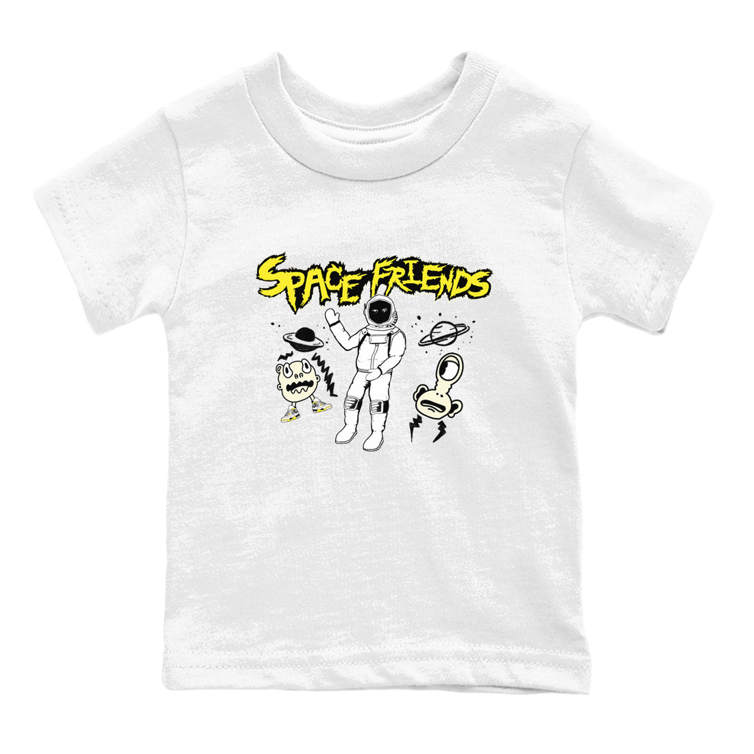 4s Vivid Sulfur shirt to match jordans Space Friends sneaker tees AJ4 Vivid Sulfur Streetwear Brand Drip Gear Zone baby toddler White 2 cotton Shirt