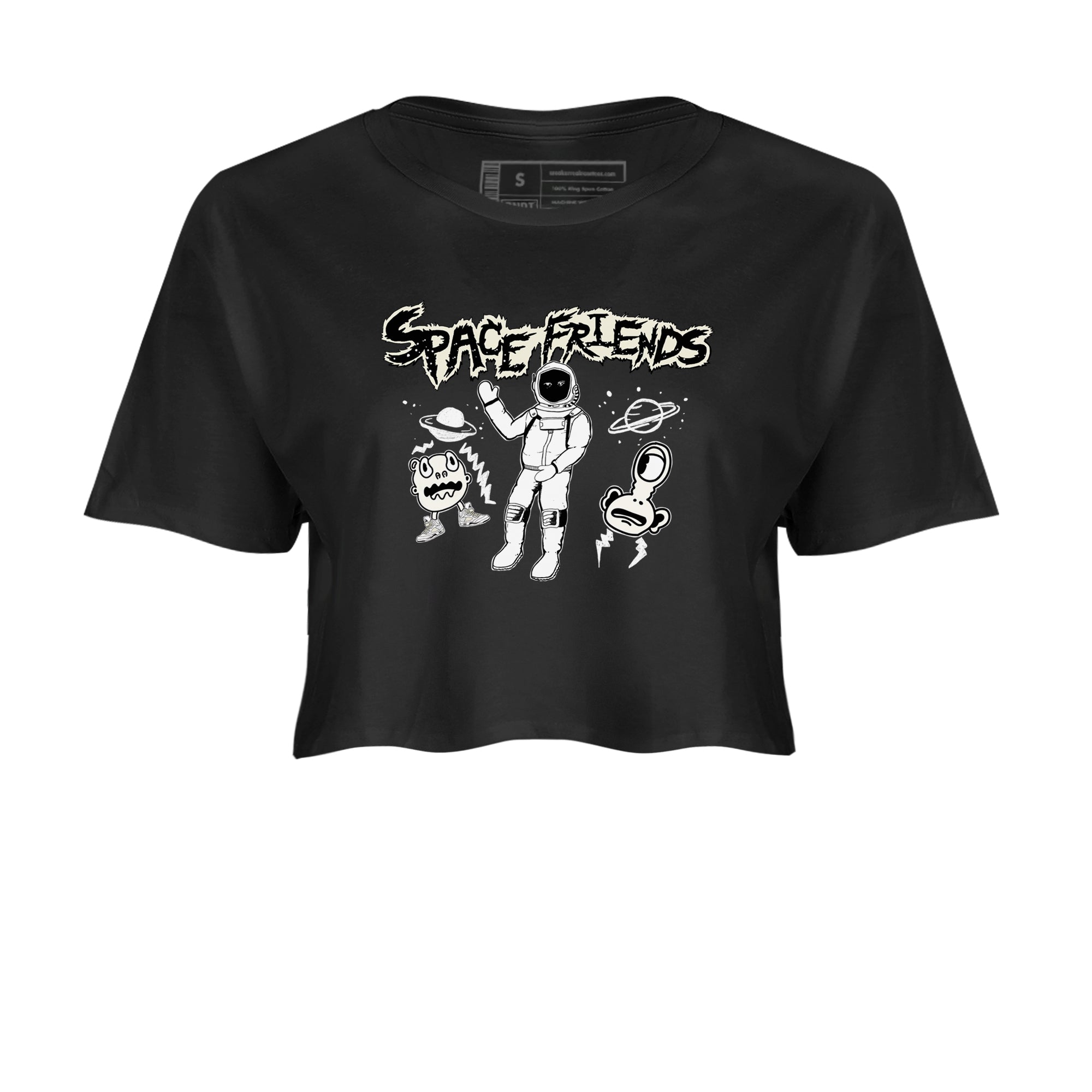 Air Jordan 5 Sail shirt to match jordans Space Friends sneaker tees Air Jordan 5 Sail Streetwear Brand Streetwear Brand Drip Gear Zone Black 2 crop length shirt